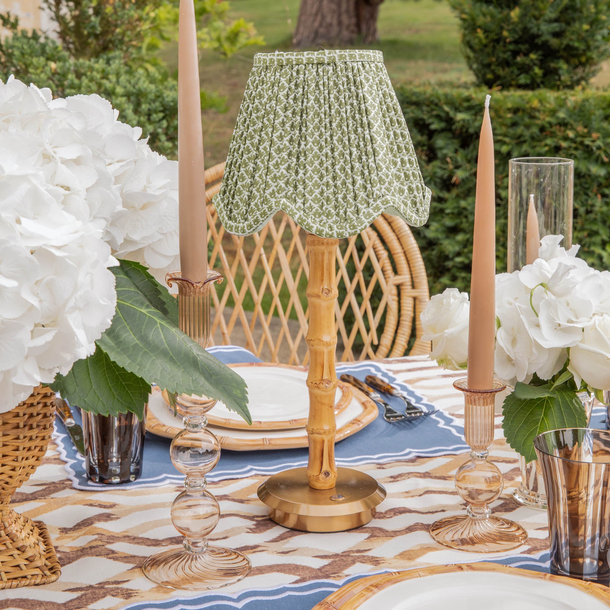 Olive Lotus Deep Scalloped Lampshade (18cm)