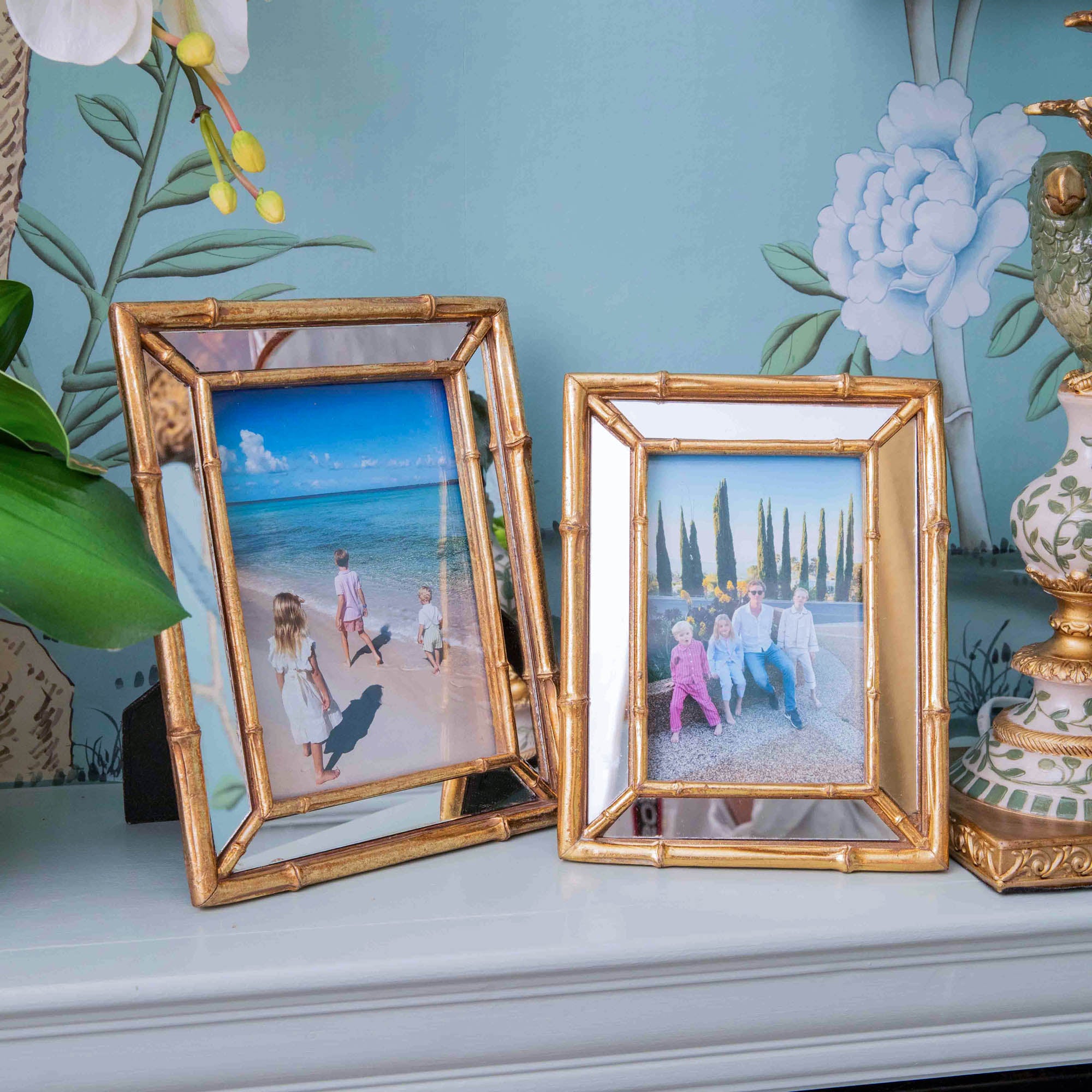 Gold Bamboo Mirror Photo Frame - 5"x 7"