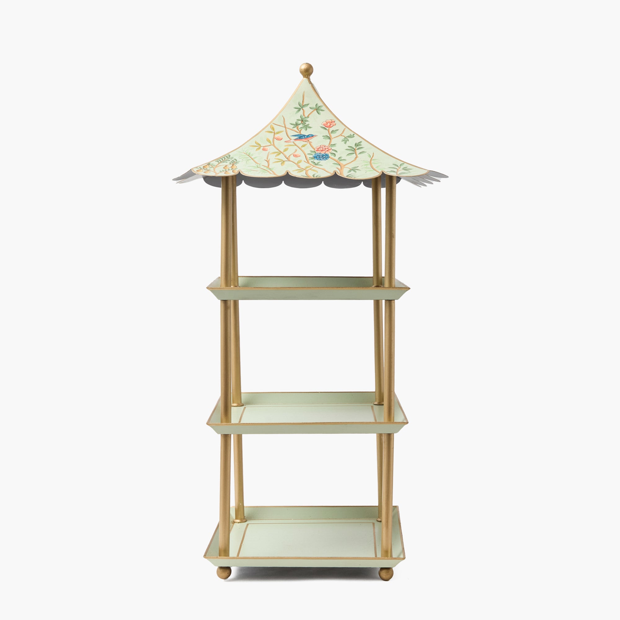 Chinoiserie Tole Three Tier Pagoda Stand