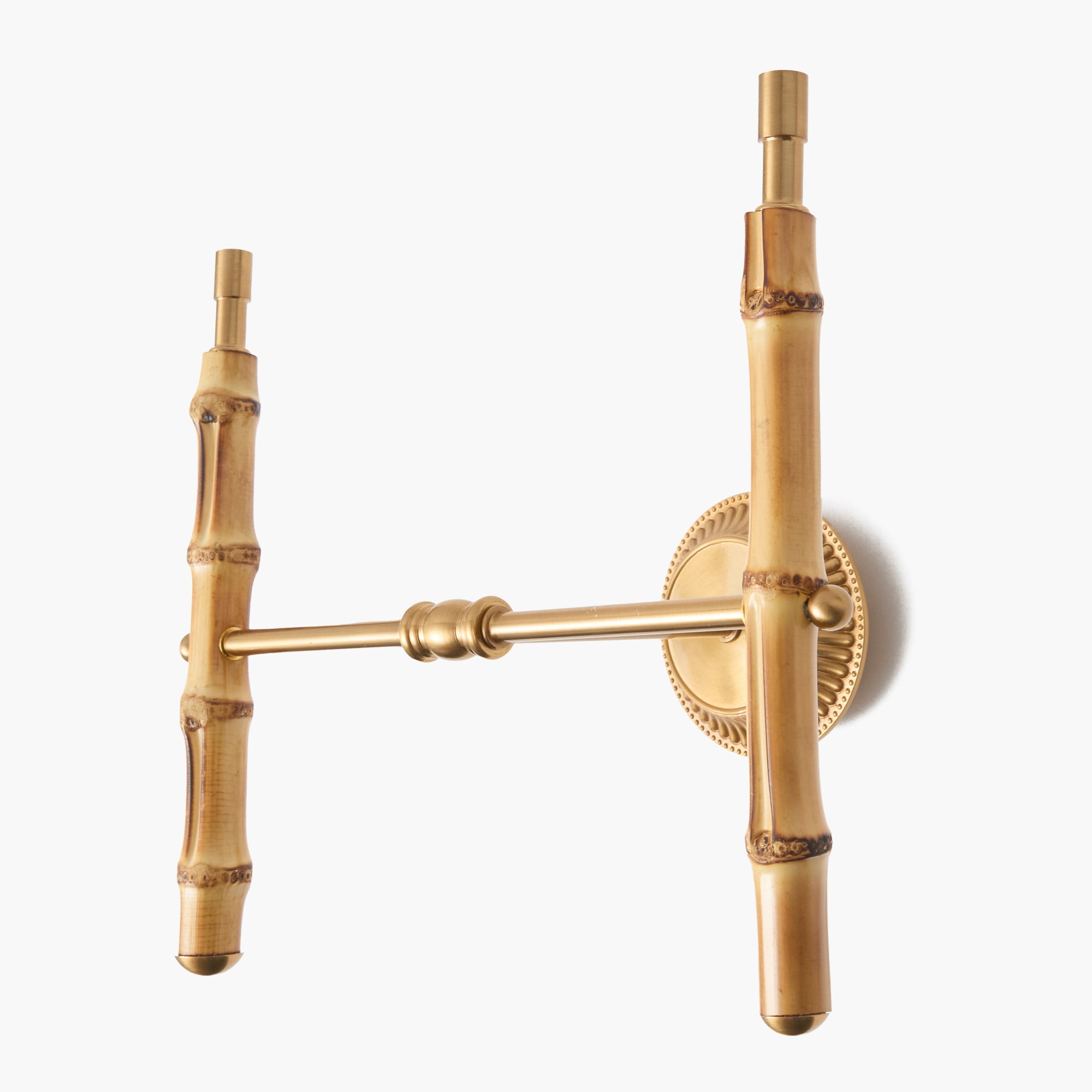 Bamboo Rechargeable Double Wall Light with Cream Shades (14cm)