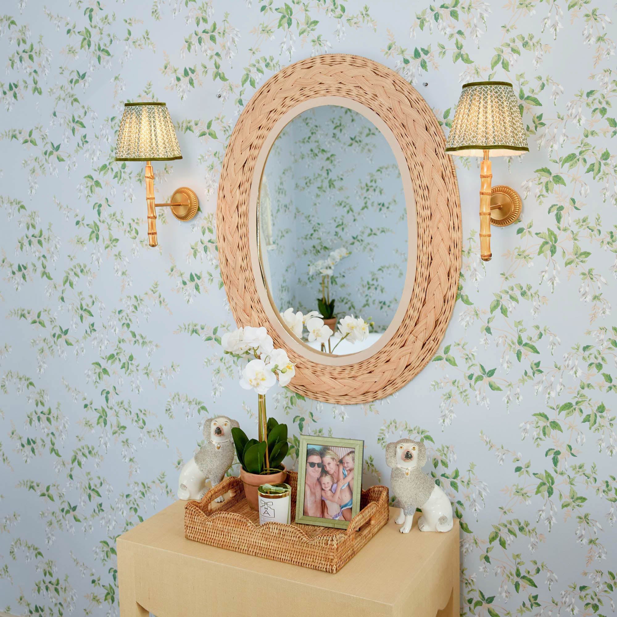 Olive Green Lotus Lampshade (18cm)