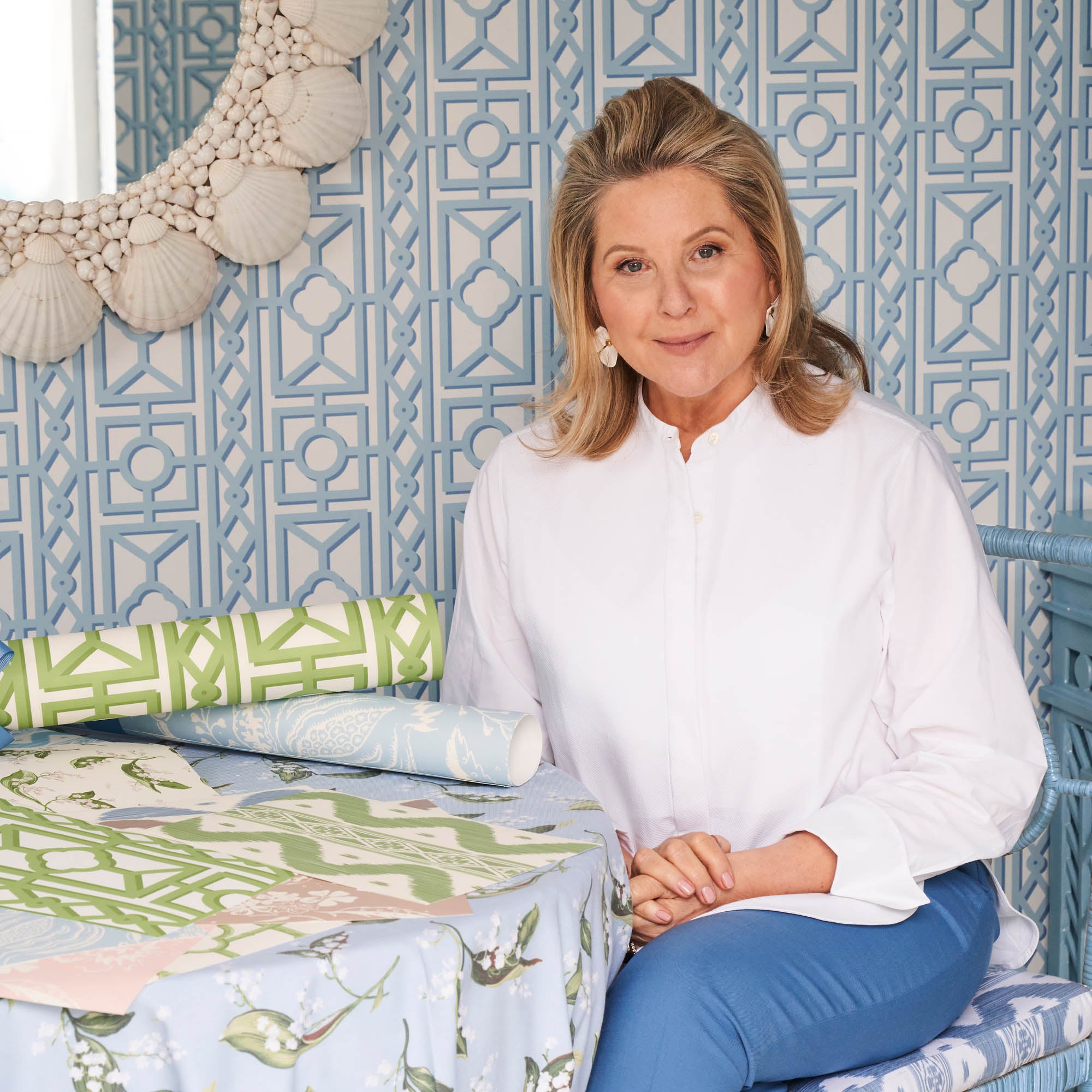 Blue Pavilion Wallpaper