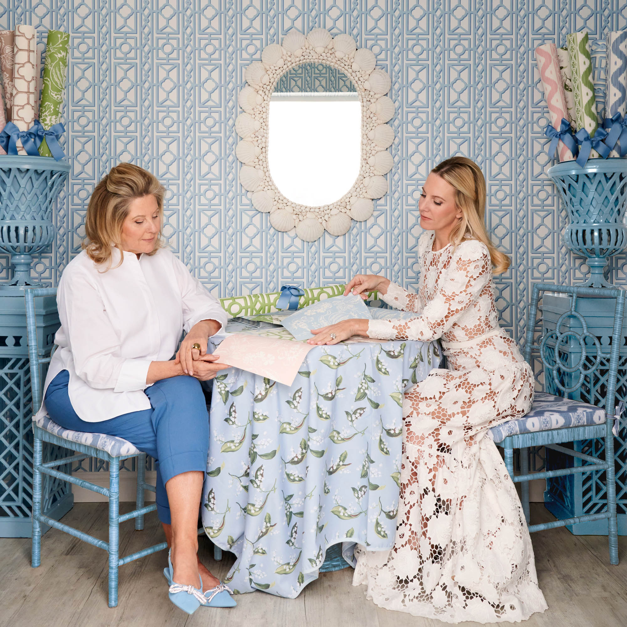 Green Ikat Stripe Wallpaper