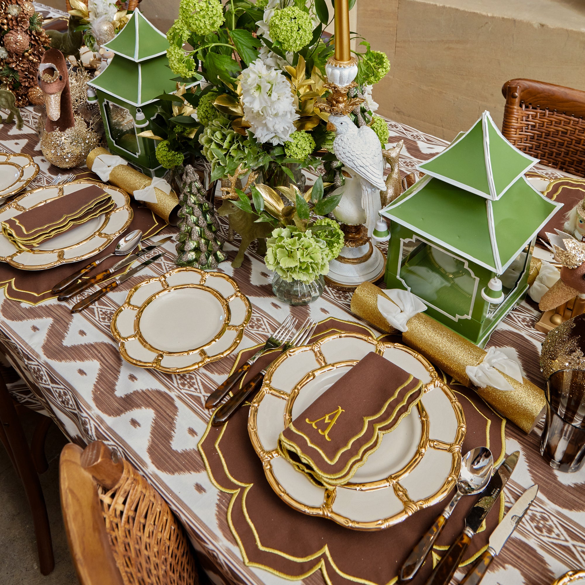 Apple Green Pagoda Lantern Set