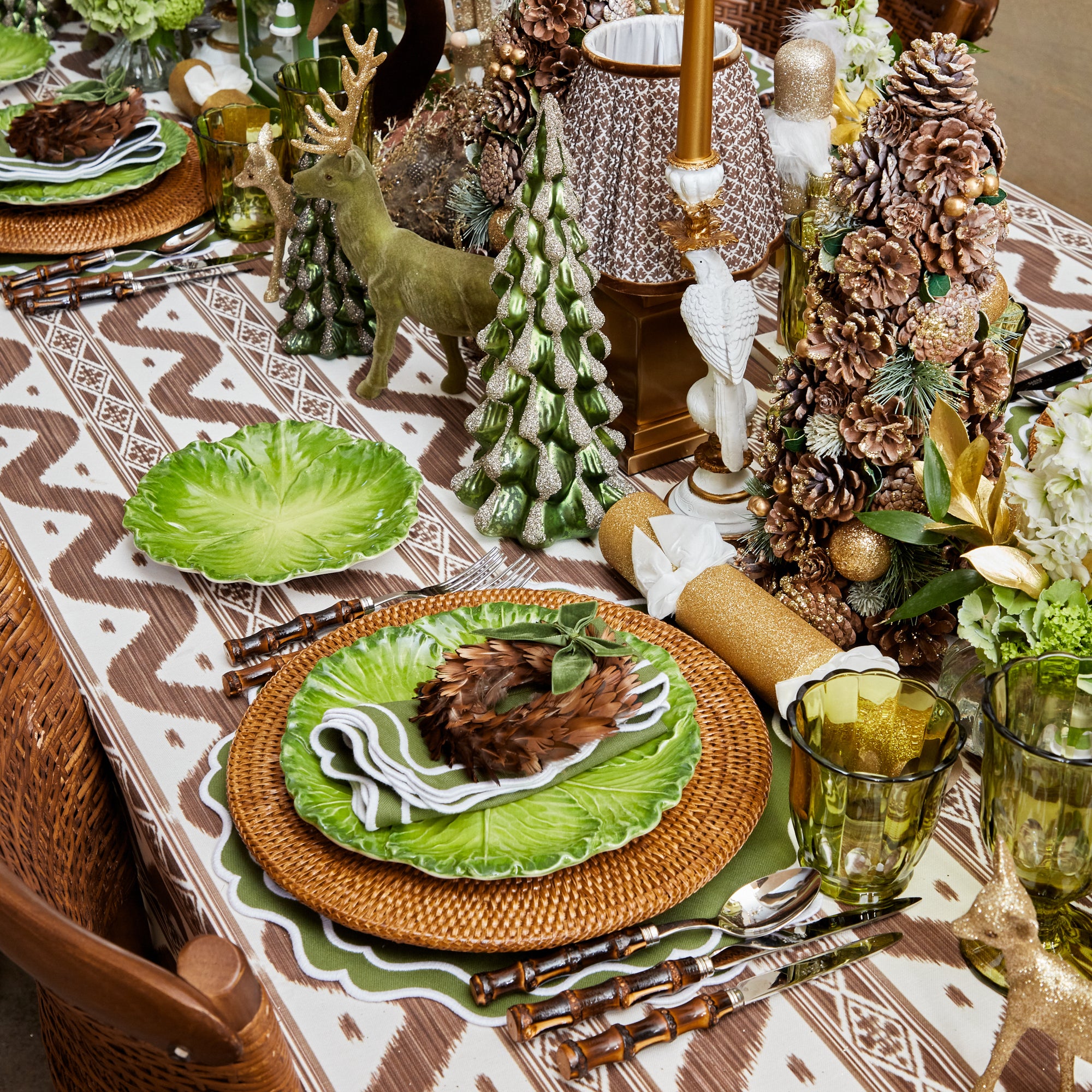 Emerald Glass Christmas Tree Family