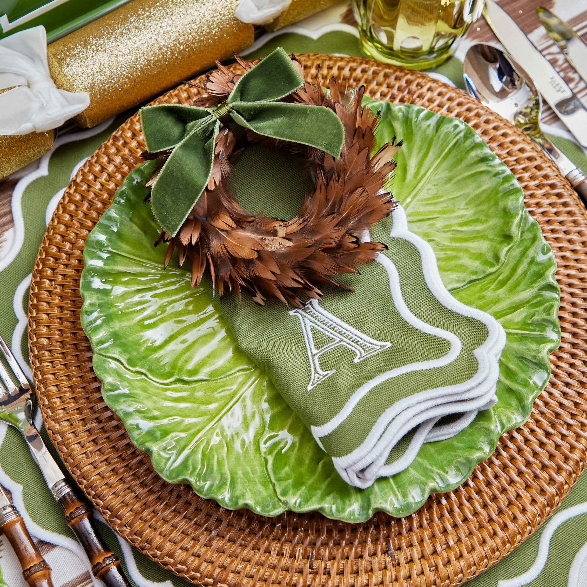 Serena Green Cabbage Dinner Plate