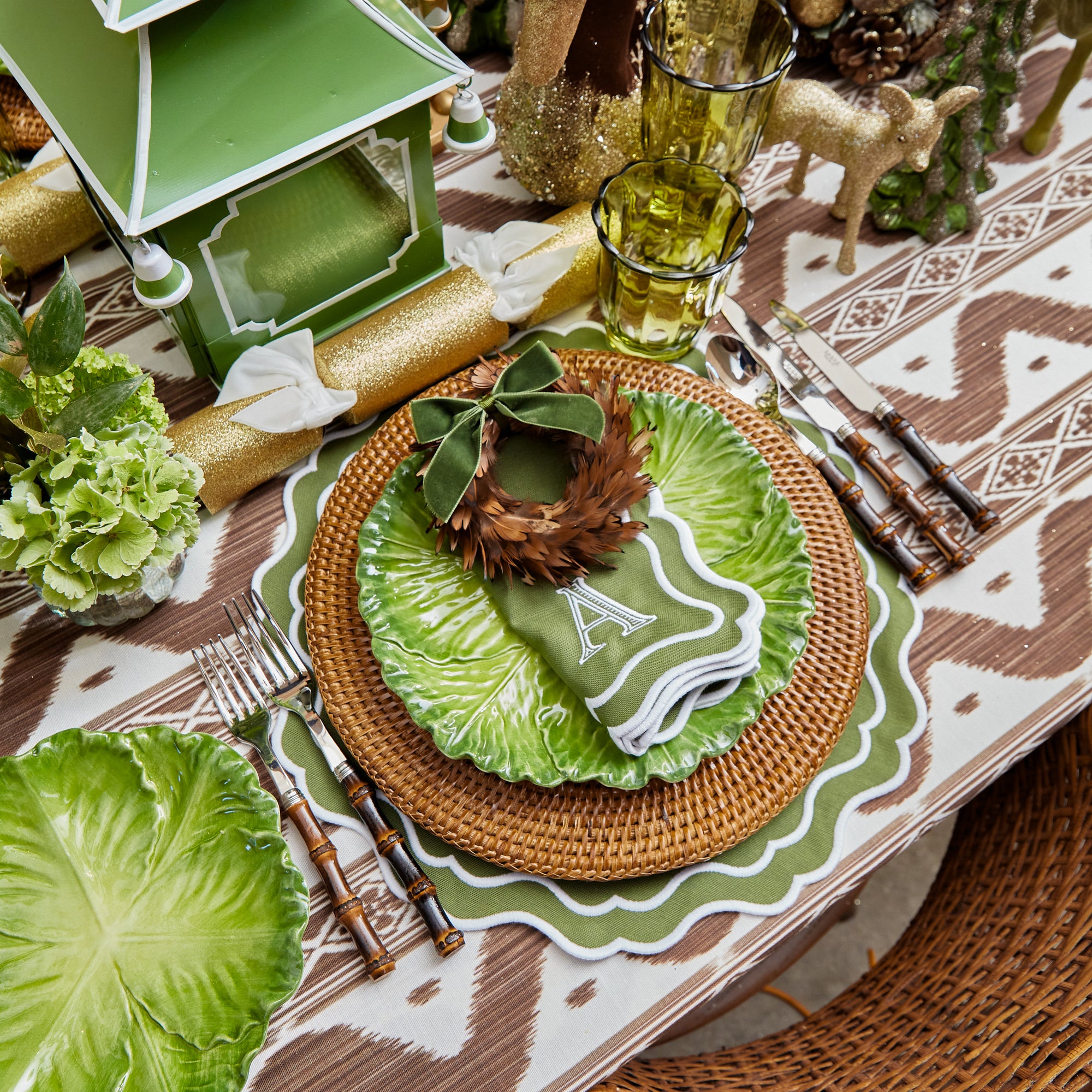 Apple Green Pagoda Lantern Set