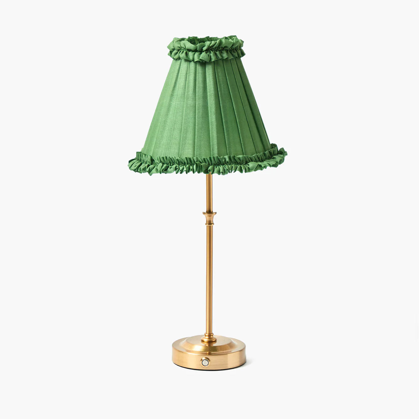 Green Frilled Silk Lampshade (18cm)