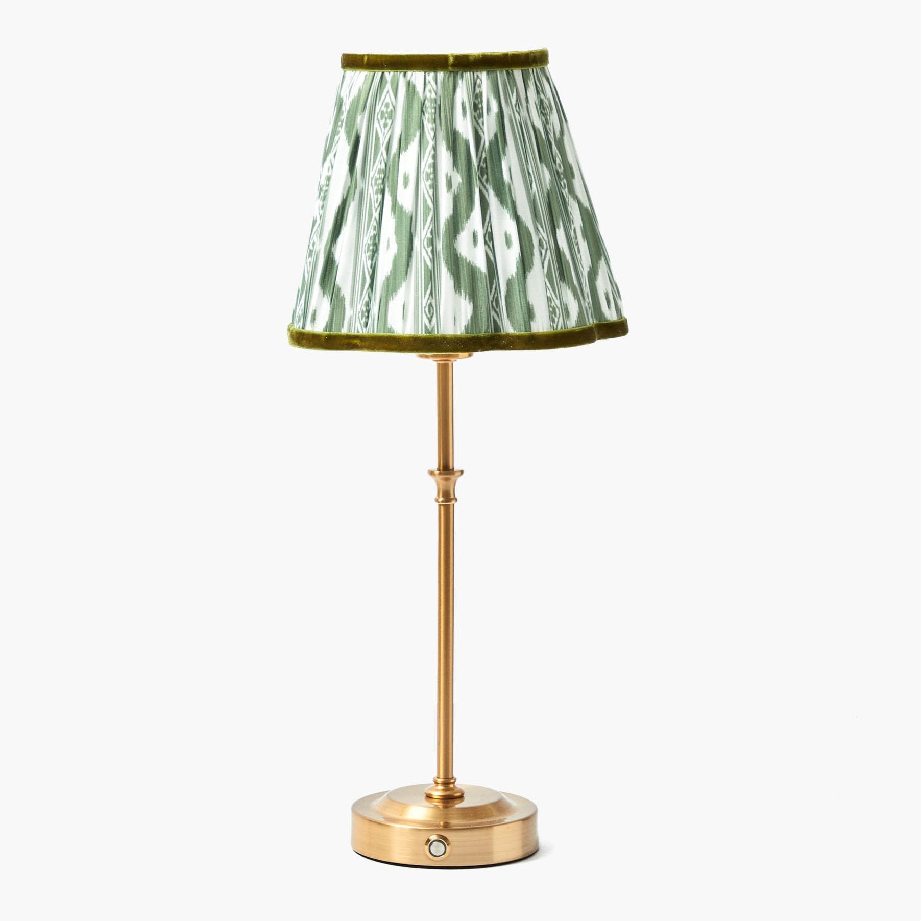 Olive Green Ikat Lampshade (18cm)