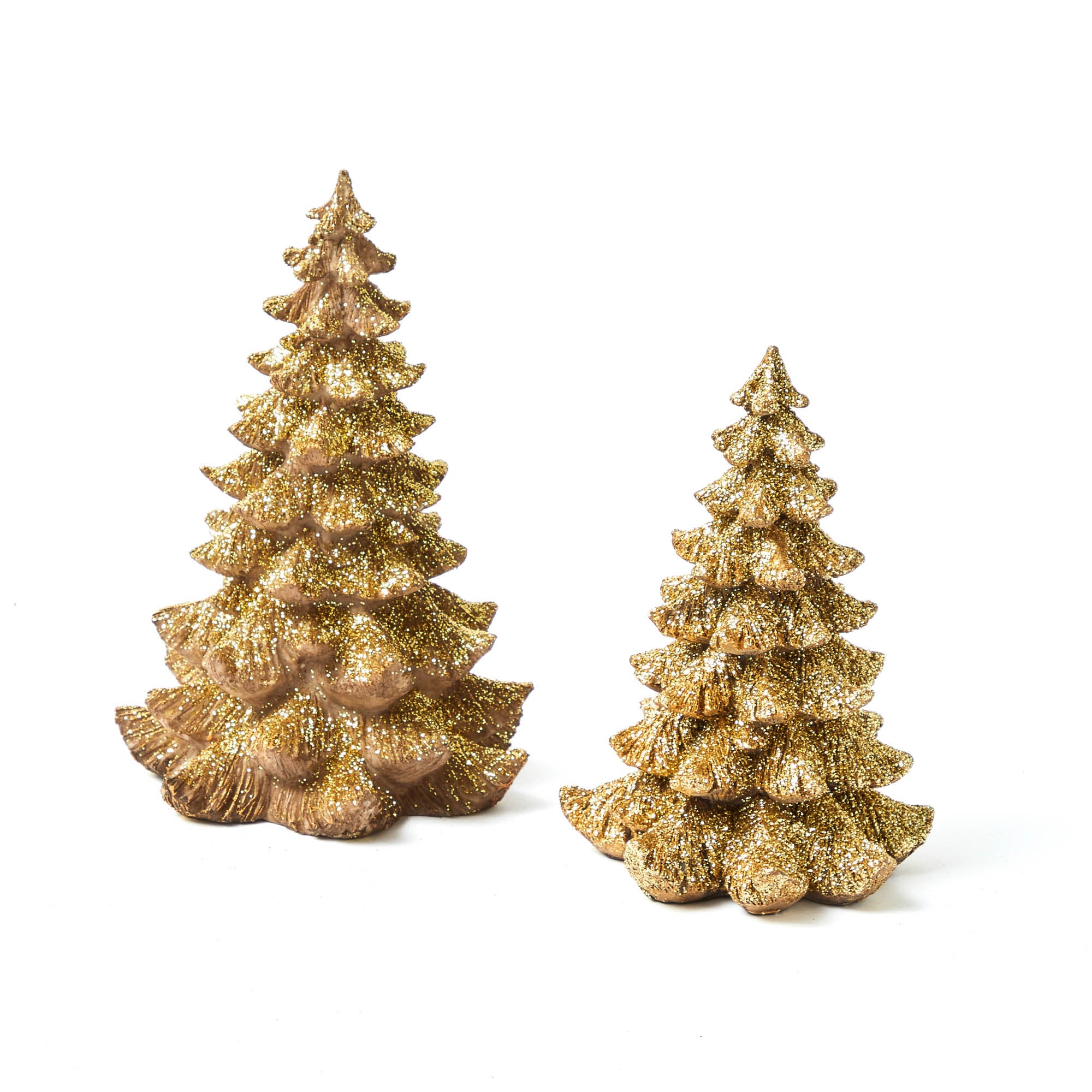 Large Gold Glitter Christmas Tree (Pair)