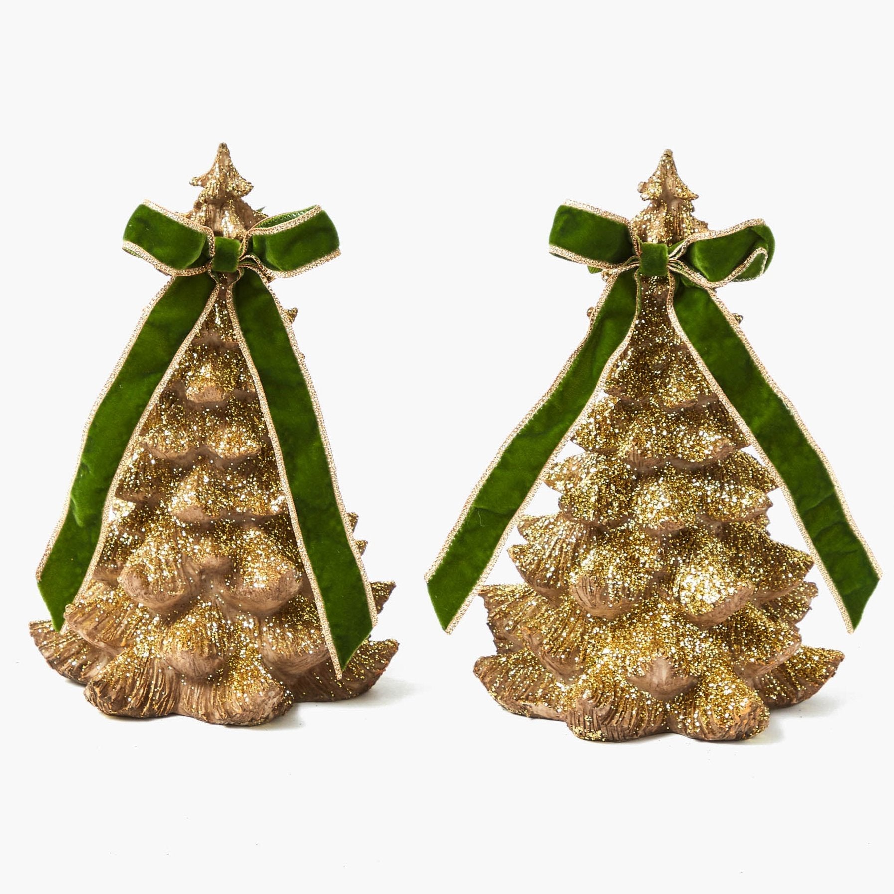 Large Gold Glitter Christmas Tree (Pair)