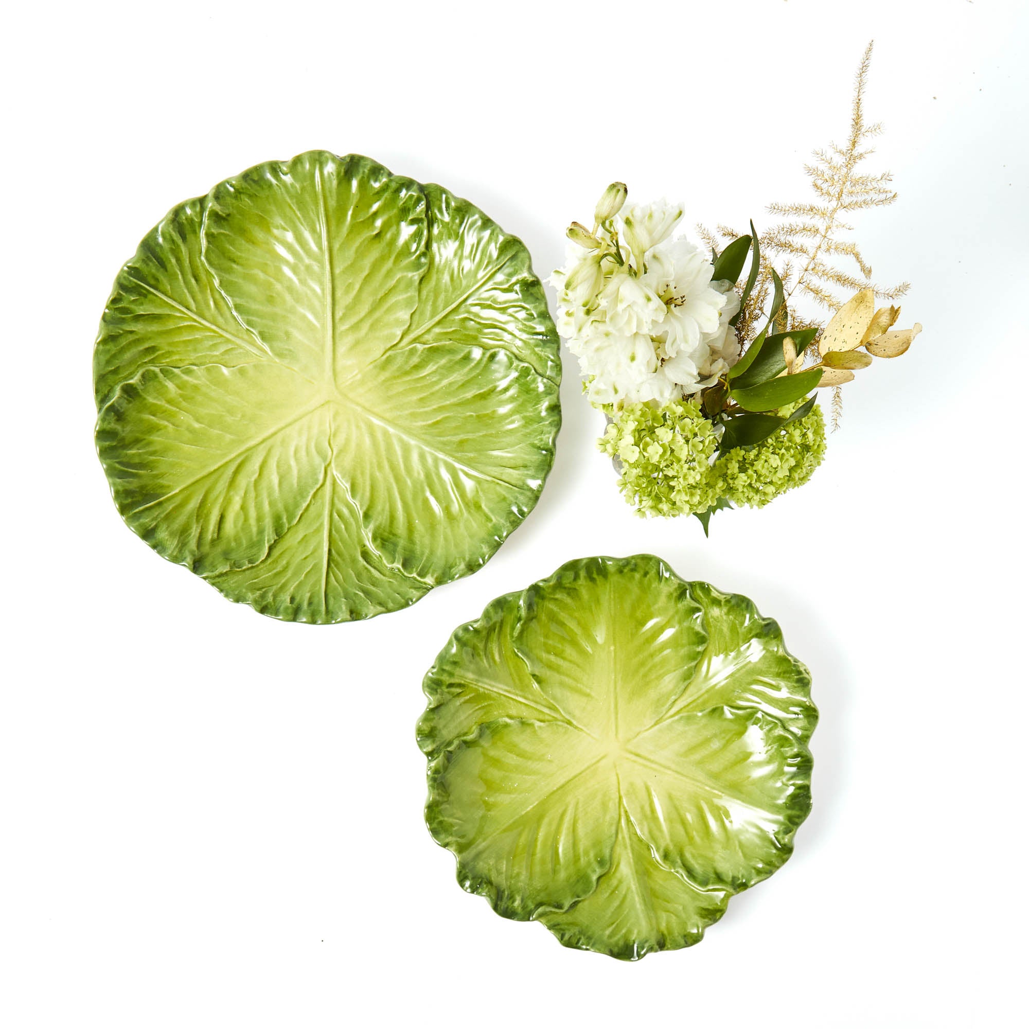 Green Serena Cabbage Starter Plates (Set of 4)
