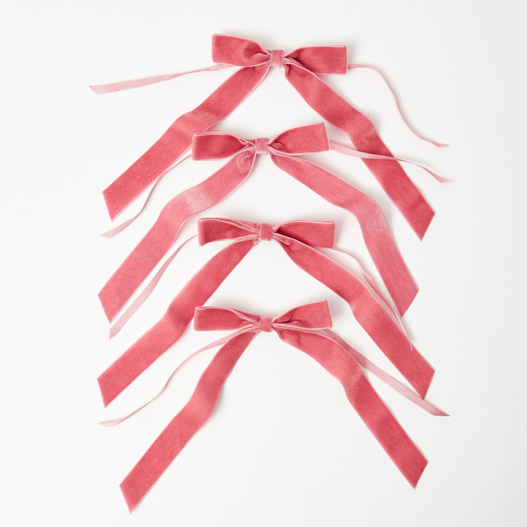 Dusty Pink Velvet Bow (Set of 4) - 20cm