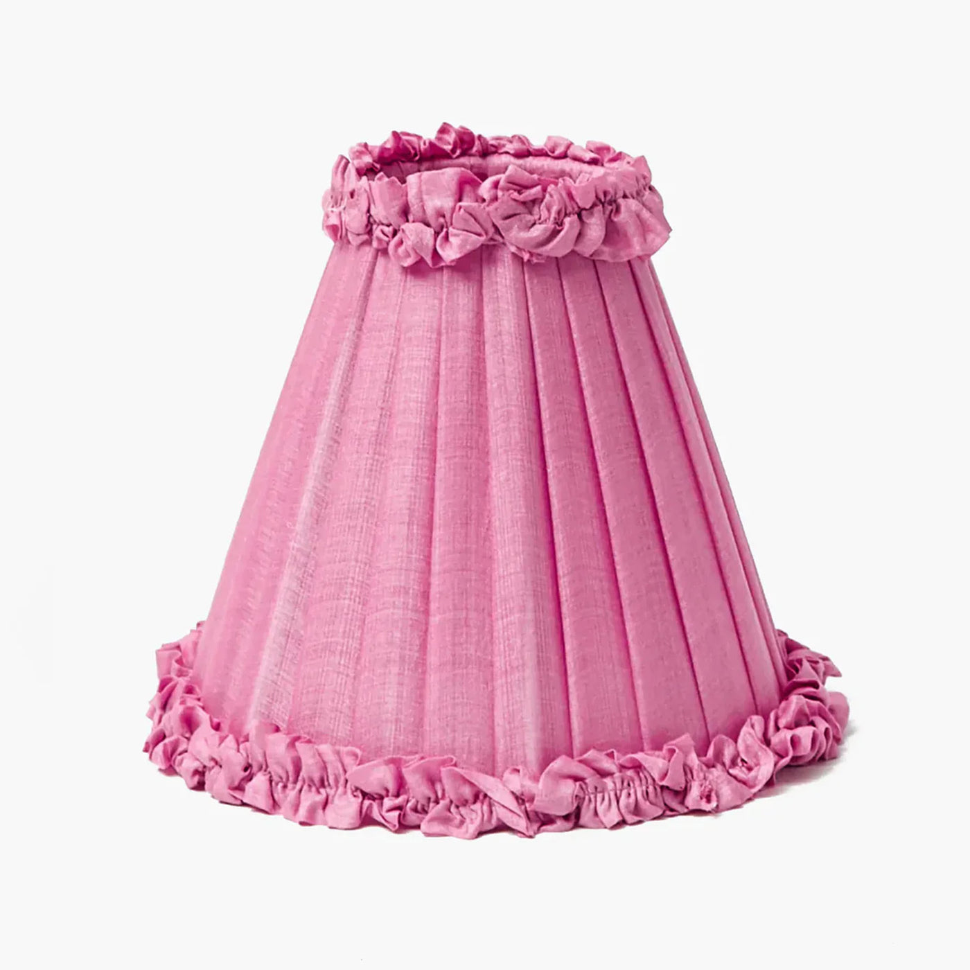 Pink Frilled Silk Lampshade (18cm)