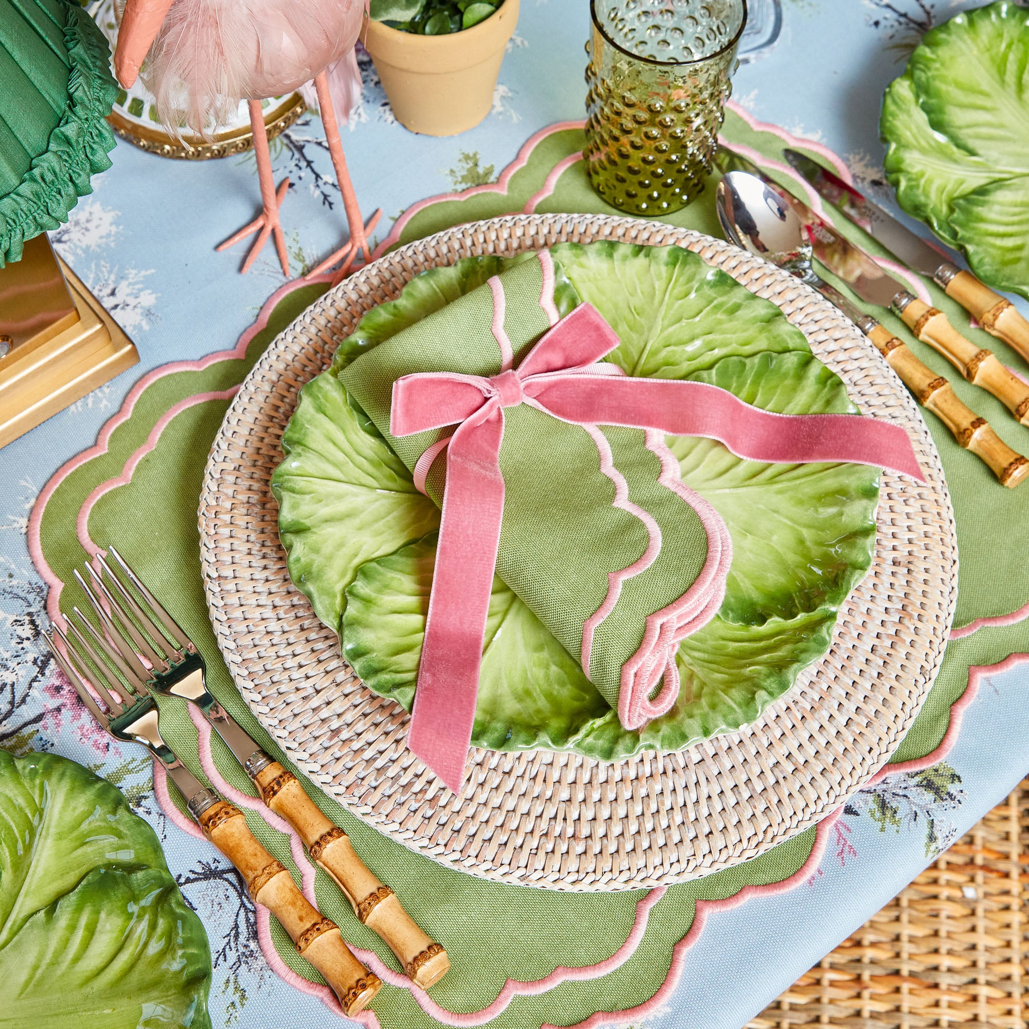 Dusty Pink Velvet Bow (Set of 4) - 20cm