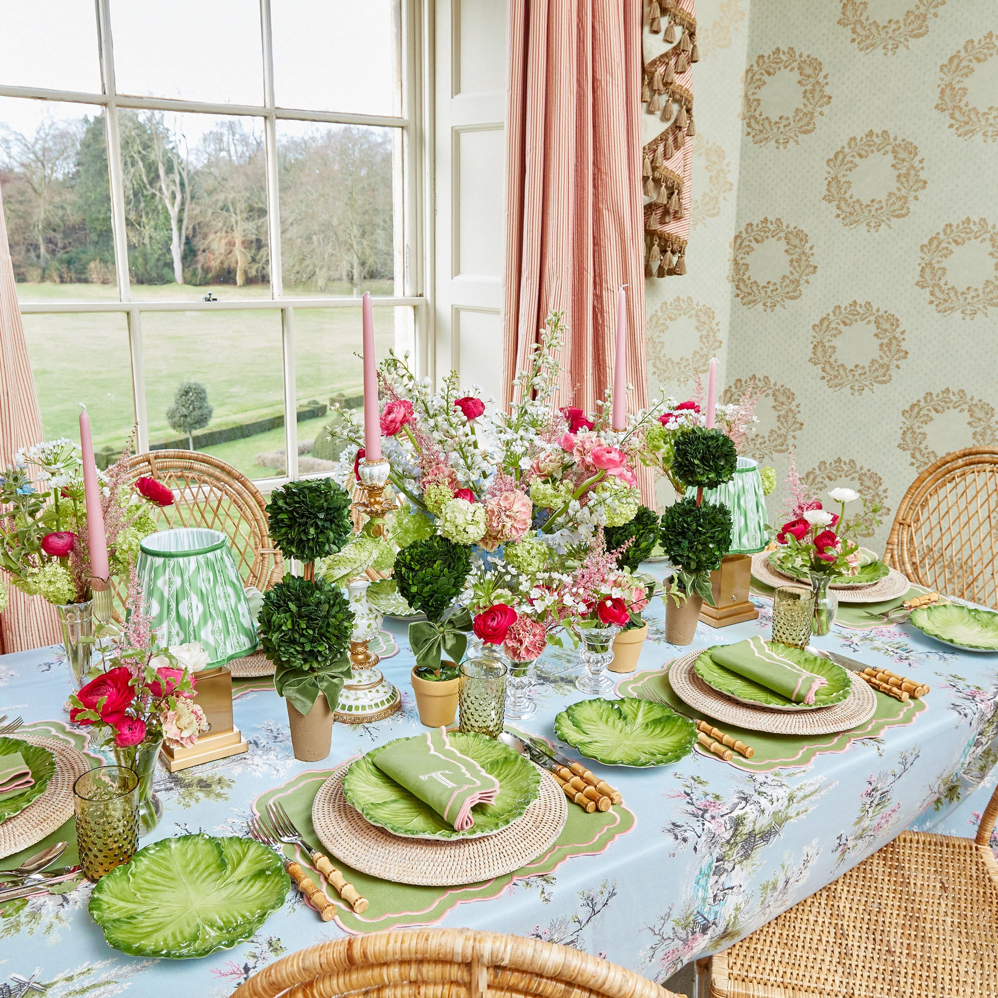 Green Ikat Lampshade (18cm)