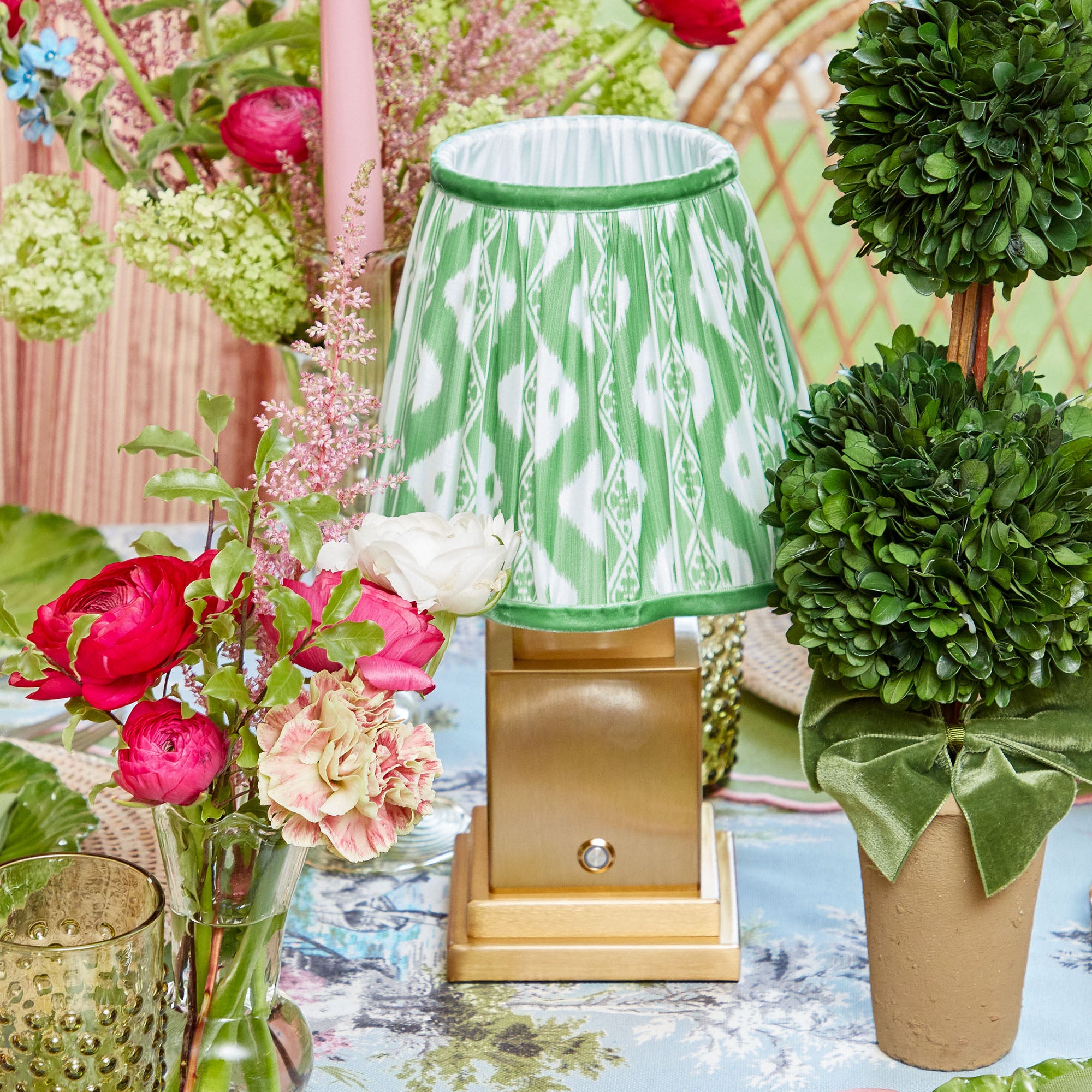 Green Ikat Lampshade (18cm)