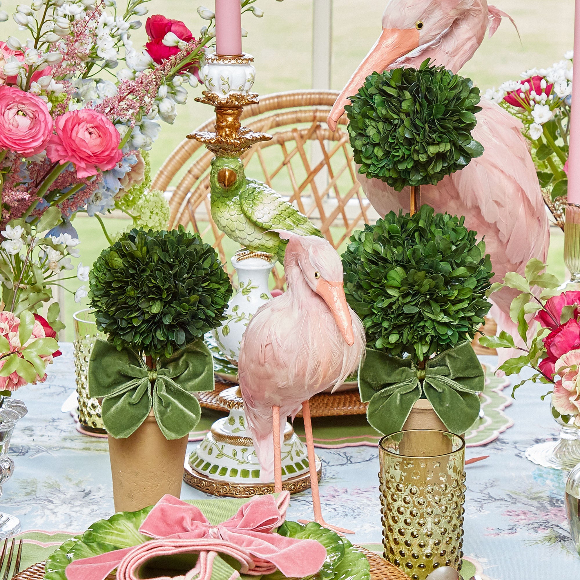 Double Potted Boxwood Balls (Pair)