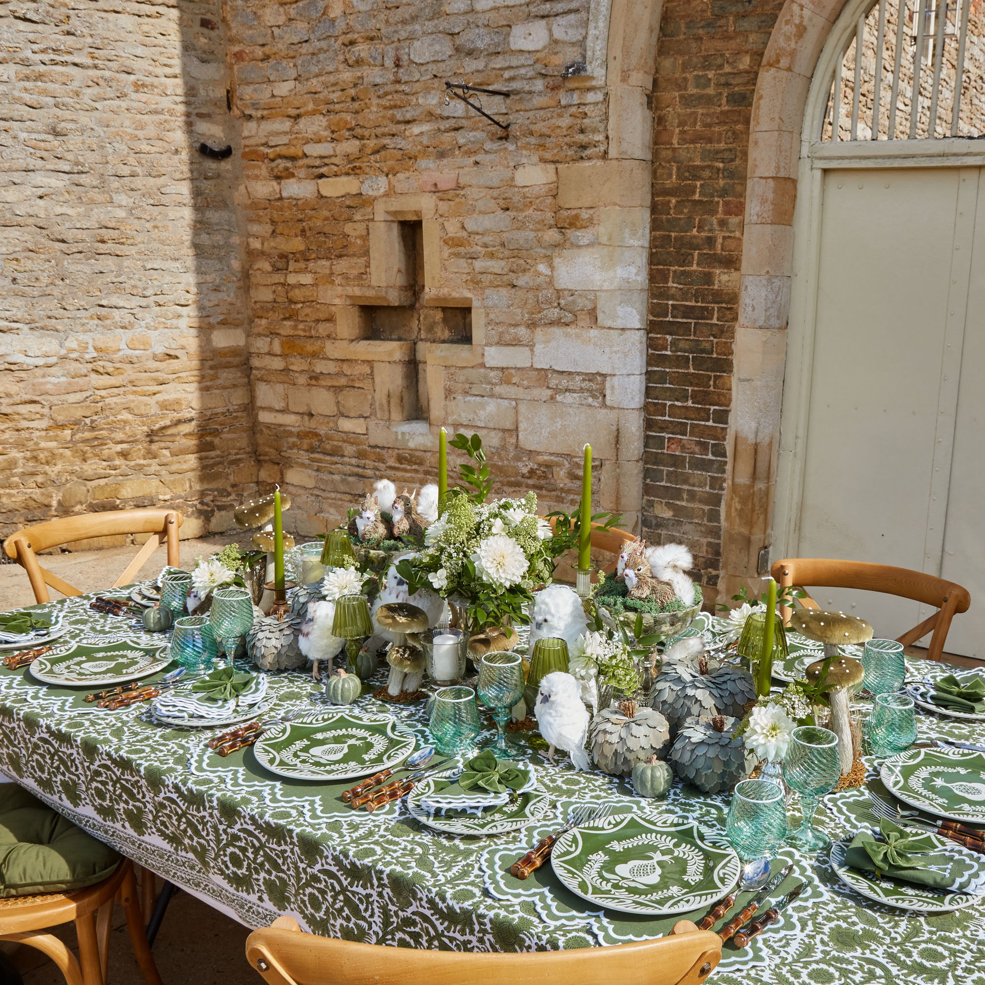 Olive Pheasant Tablecloth