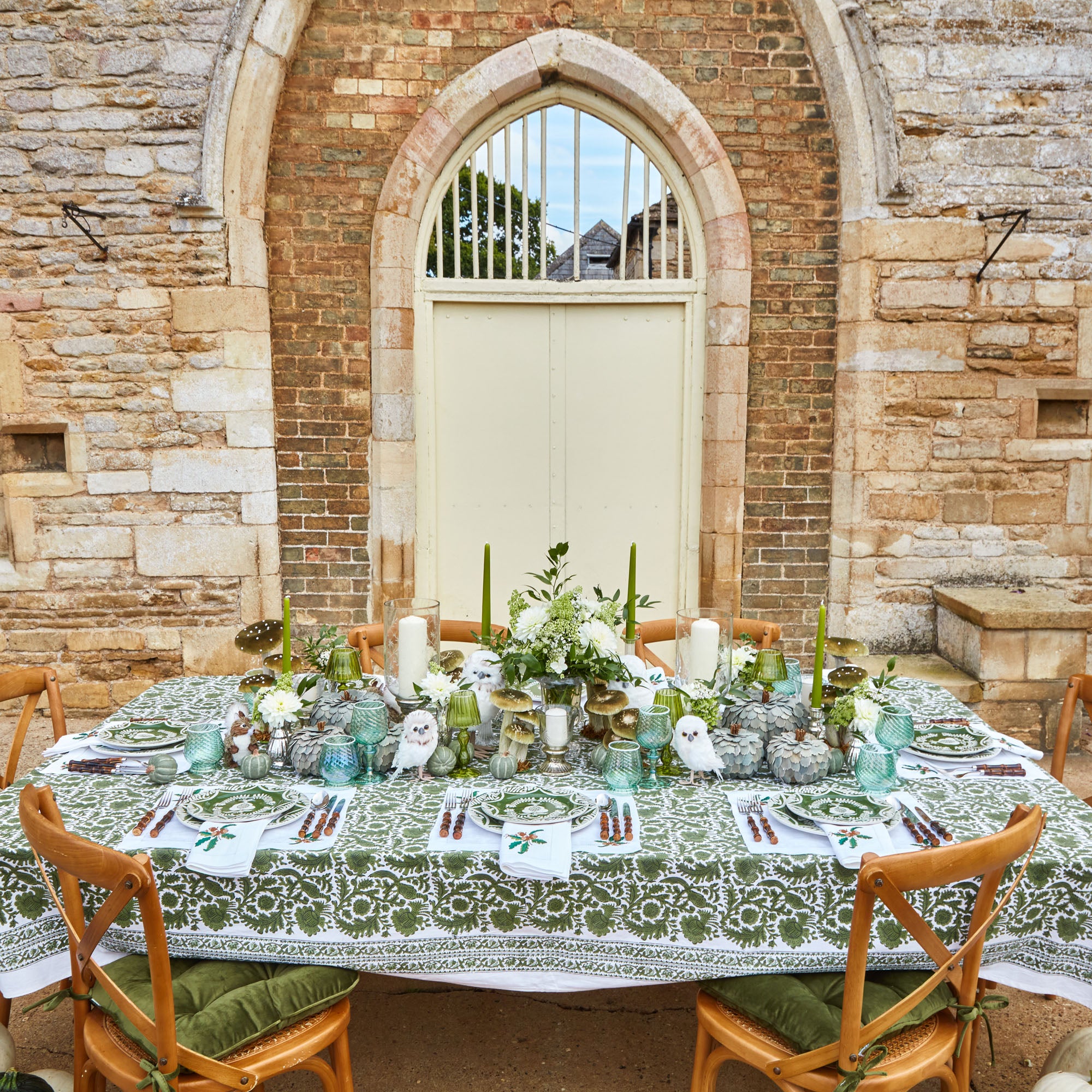 Olive Pheasant Tablecloth