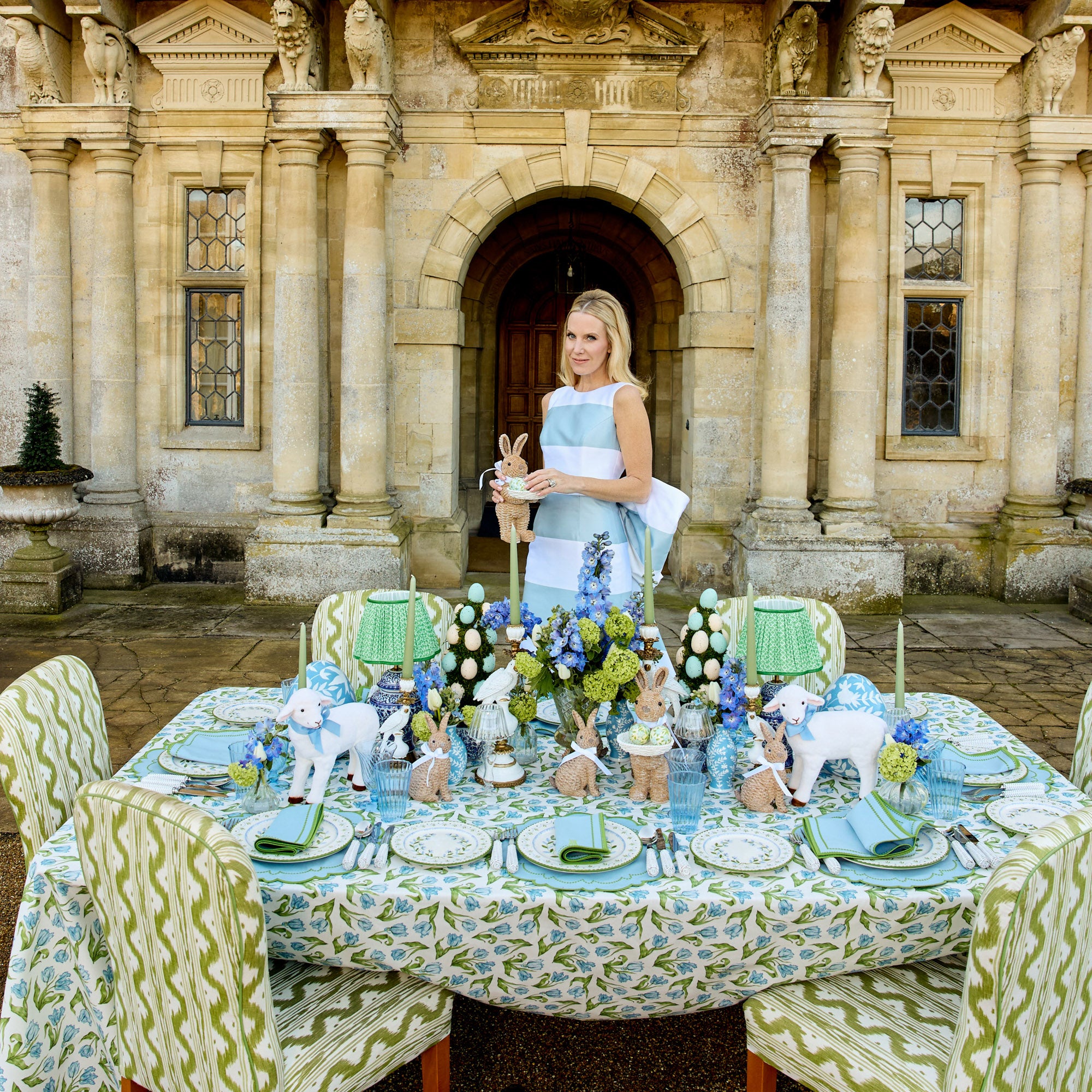 Blue Tulip Tablecloth