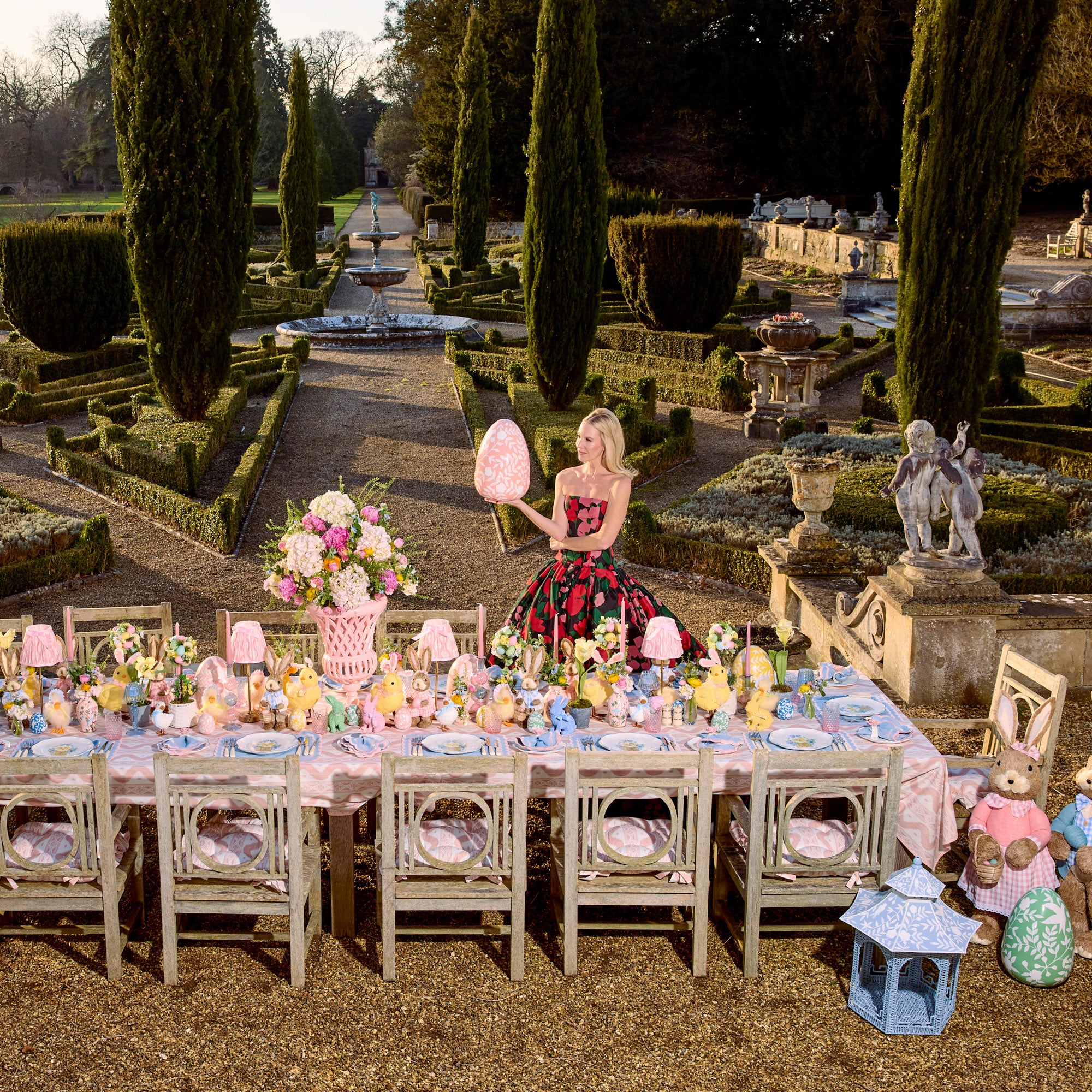 Large Yellow Floral Tole Egg