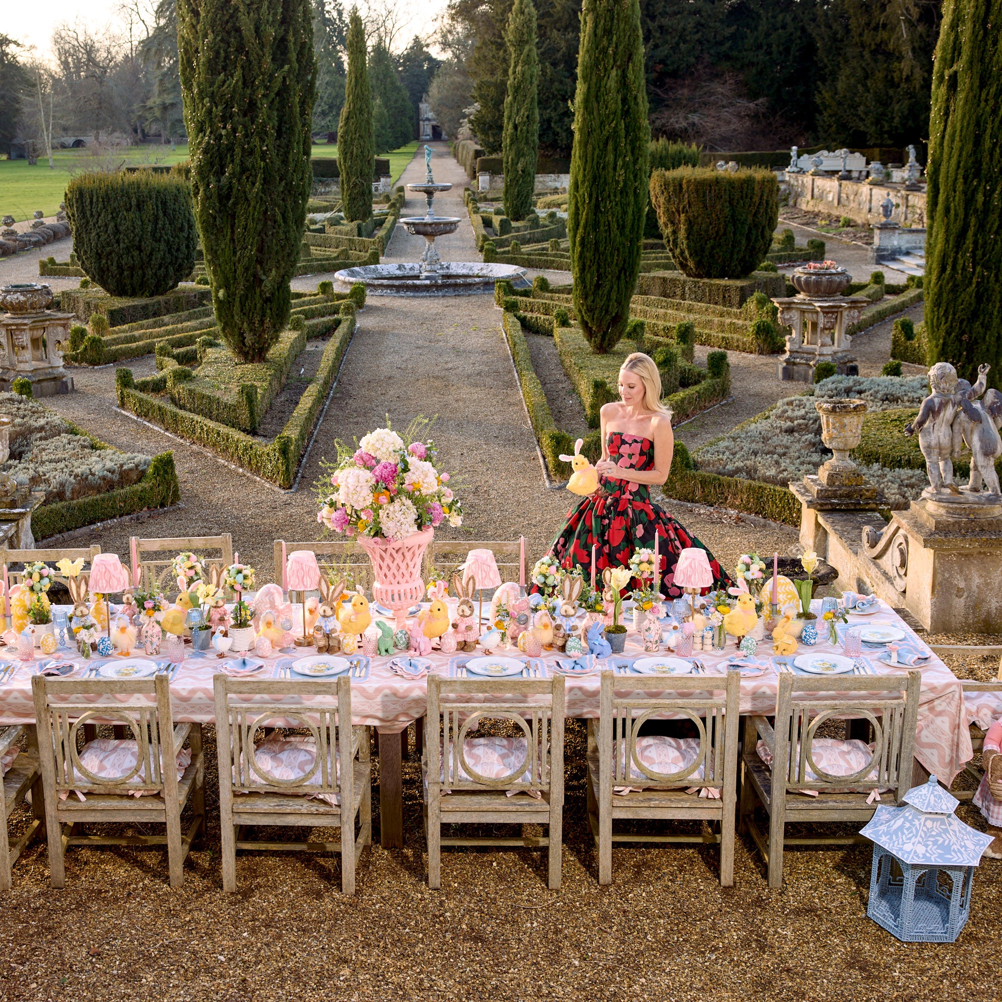 Large Blue Rattan Chinoiserie Pagoda Lantern