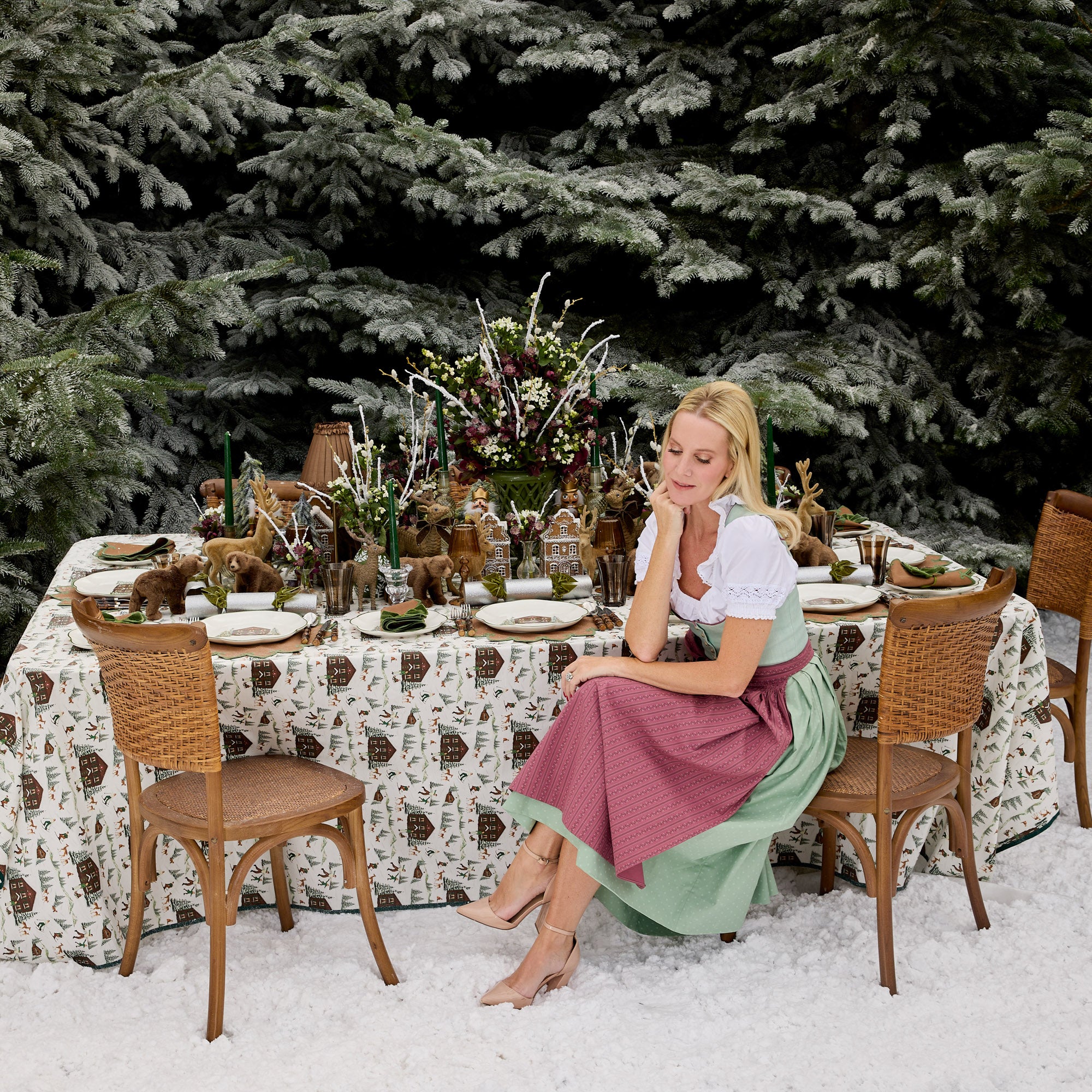 Large Frosted Fir Tree (Pair)