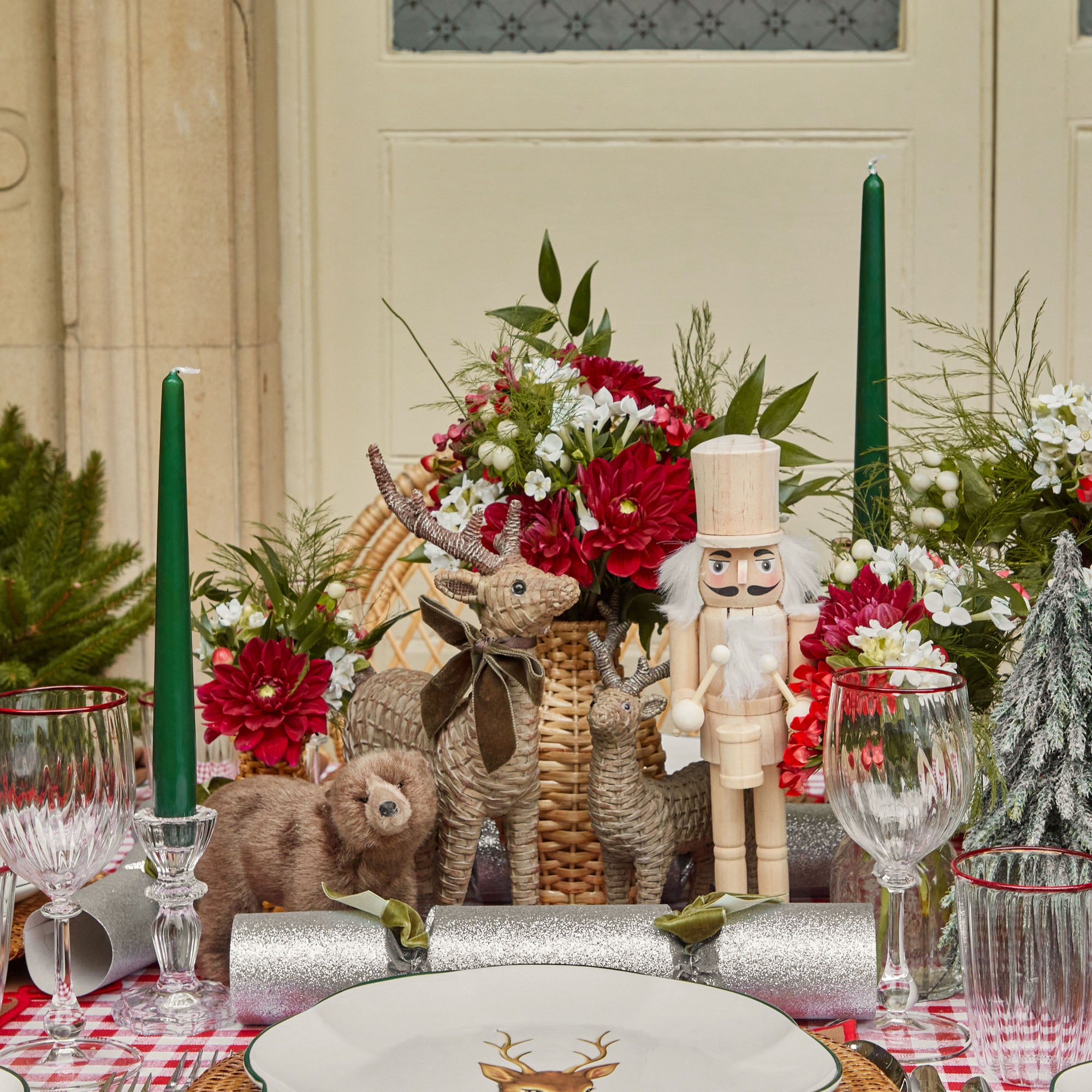 Elevate your Christmas decor with the rustic and timeless beauty of the Natural Wood Nutcracker Pair - a simple yet stylish statement of holiday sophistication.