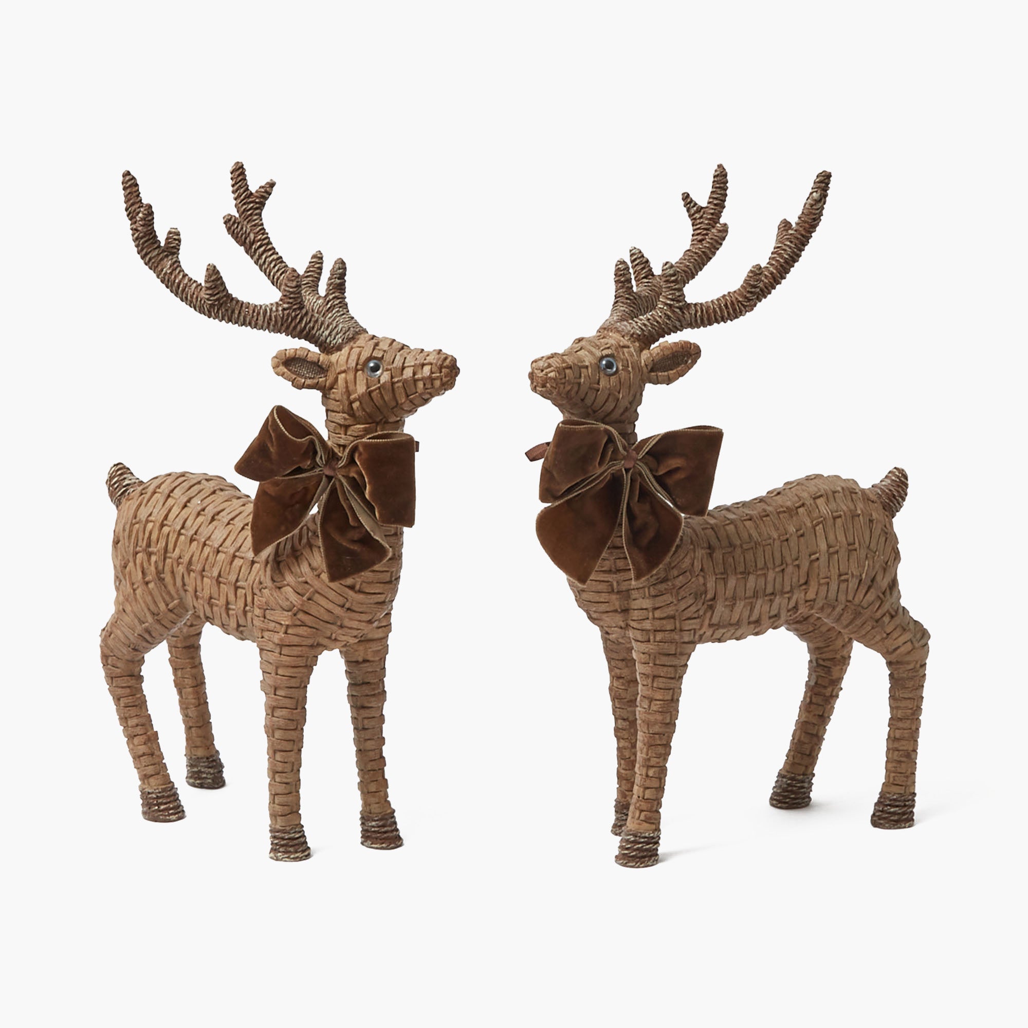 Enhance your winter decor with these majestic Large Rattan Reindeer.