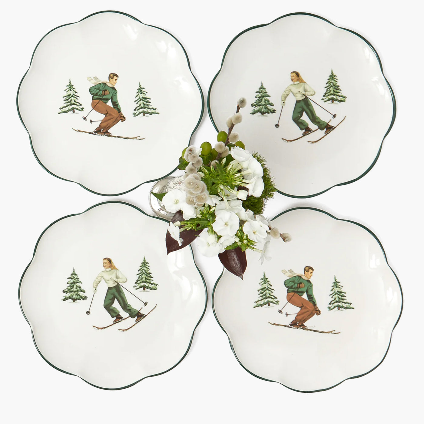 Heidi & Hans Skier Dinner Plate (Set of 4)