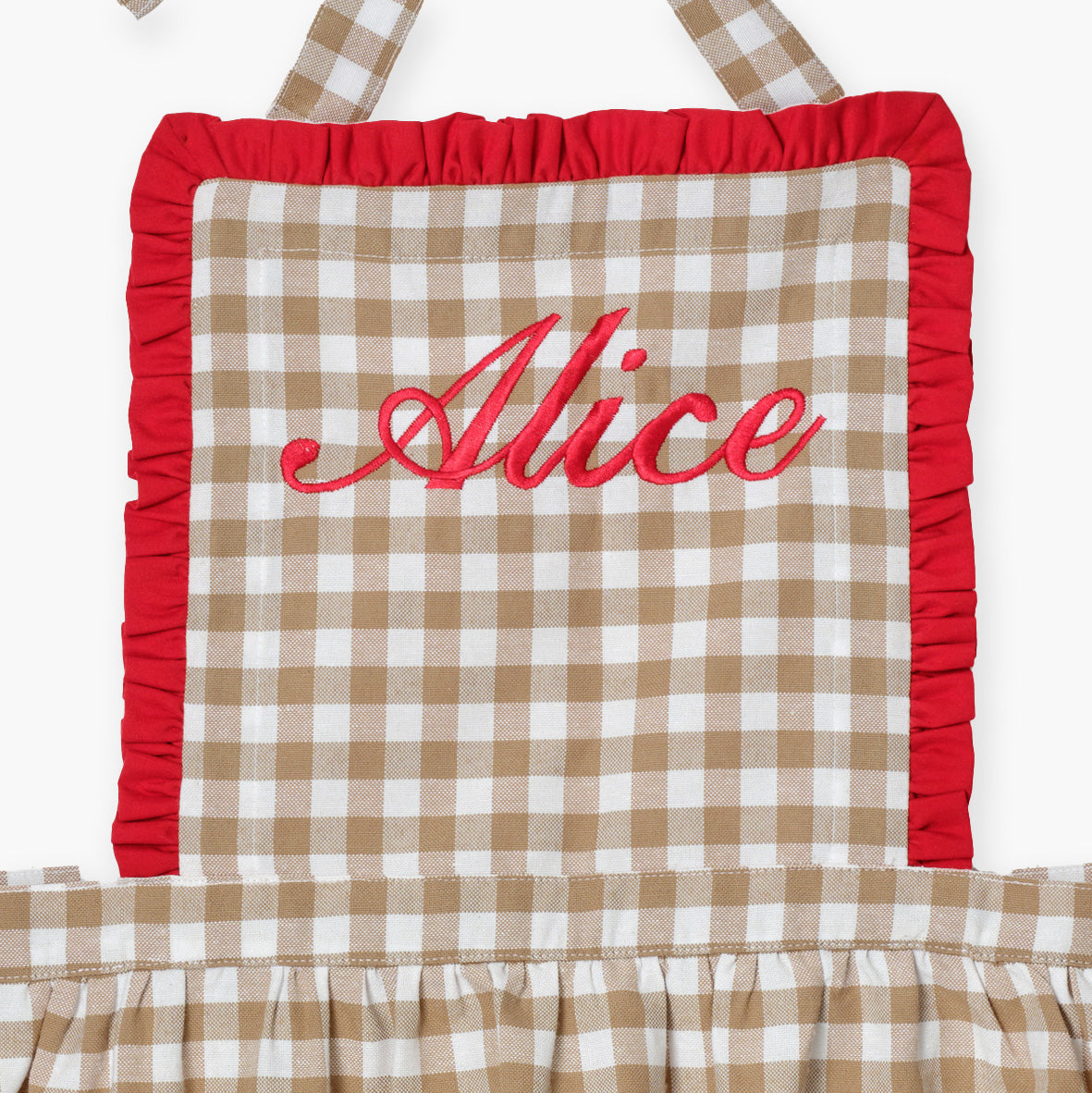 Rossina Putty Gingham & Red Apron