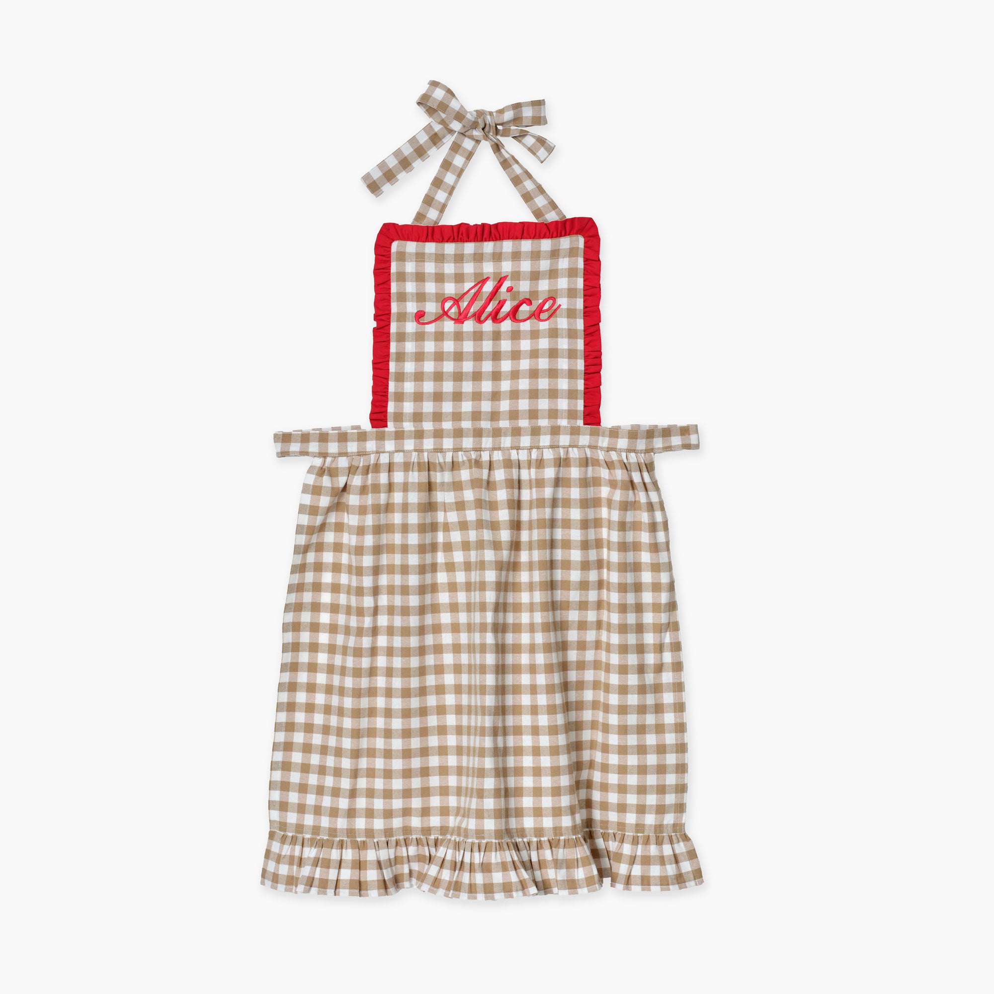 Rossina Putty Gingham & Red Apron