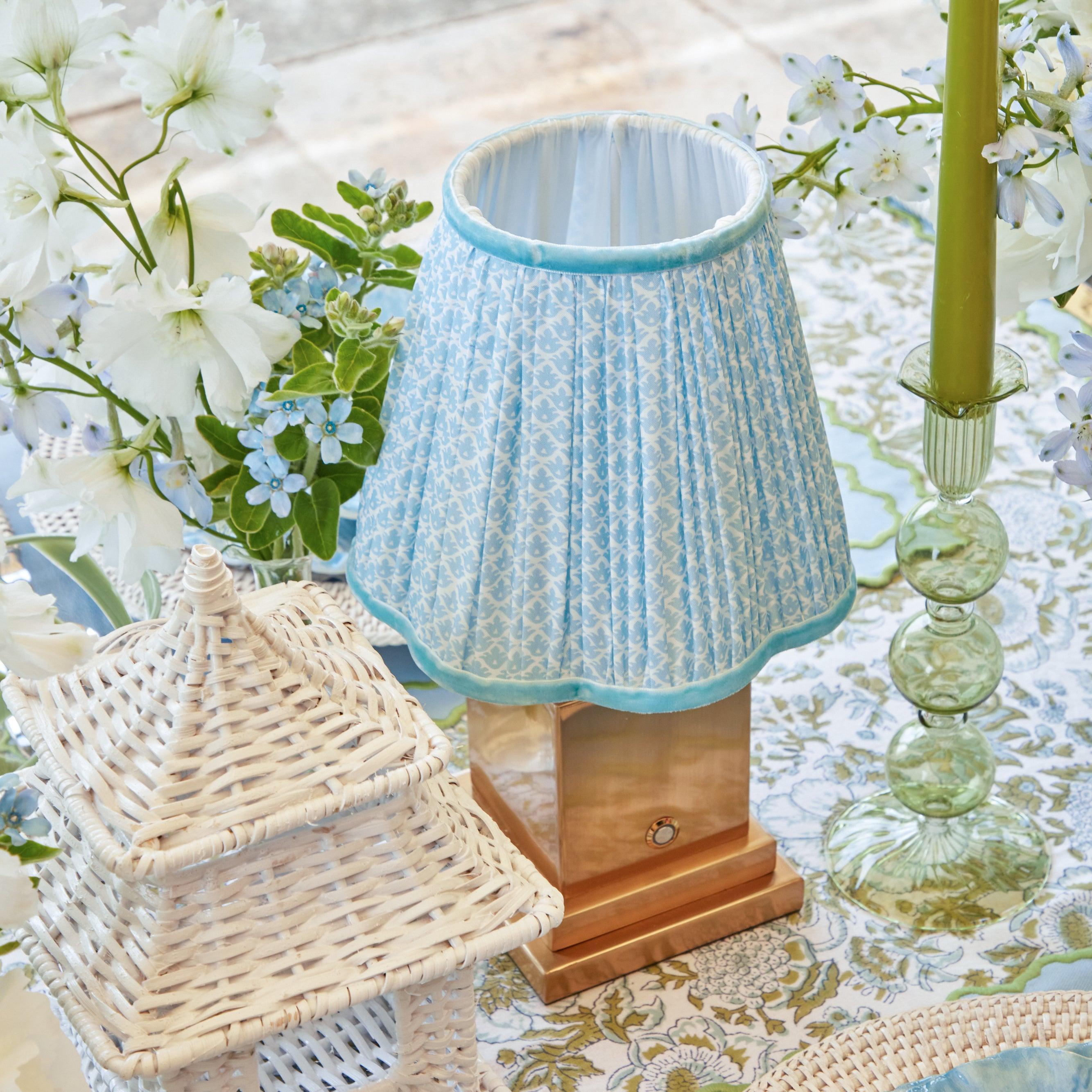 Baby Blue Lotus Lampshade - Mrs. Alice
