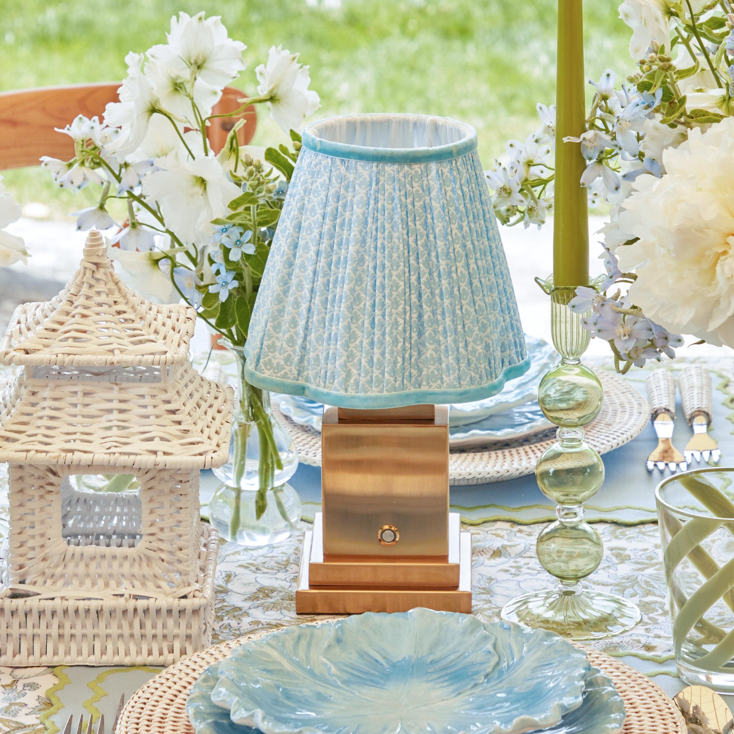 Baby Blue Lotus Lampshade - Mrs. Alice