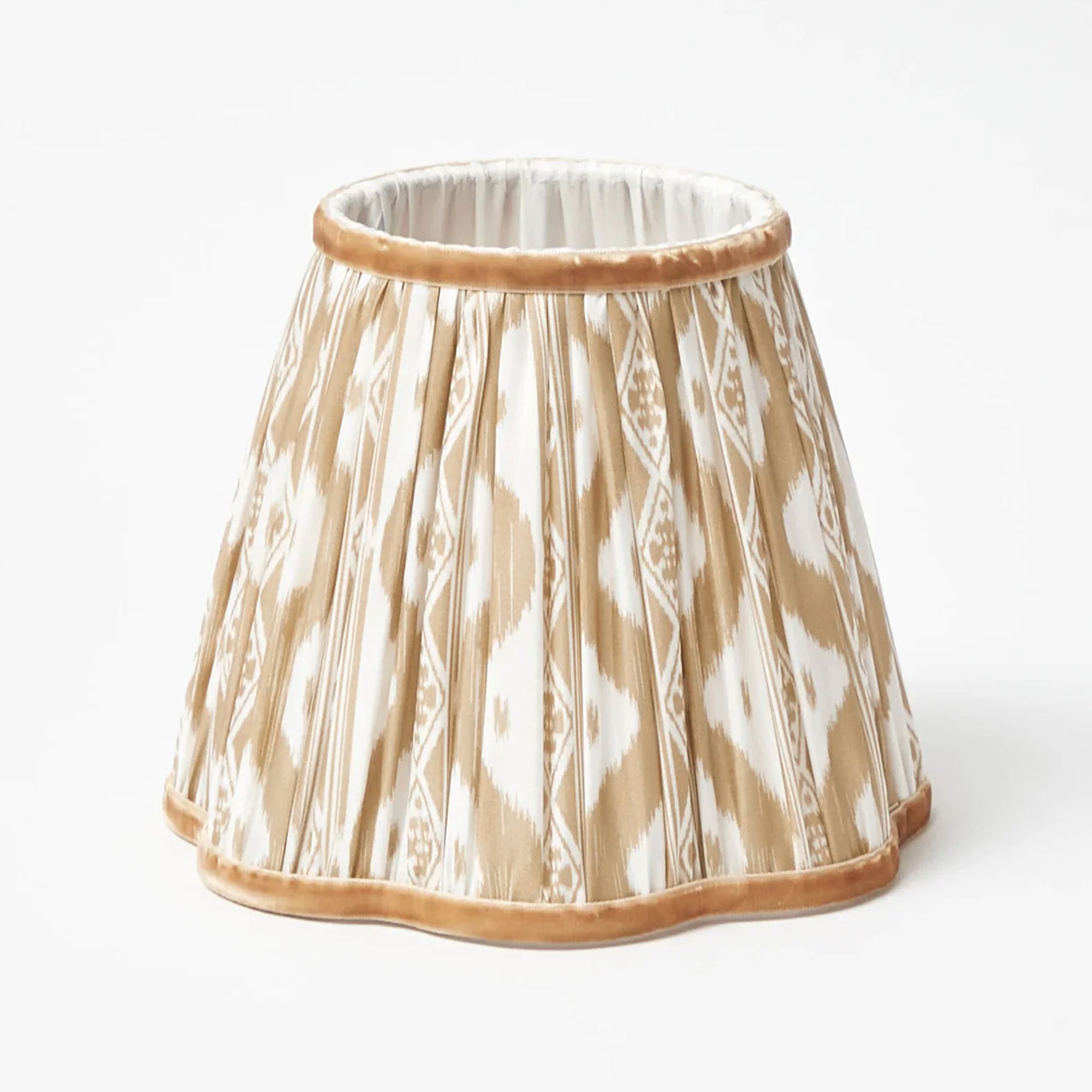 Rechargeable Bamboo Lamp with Putty Ikat Shade (18cm)