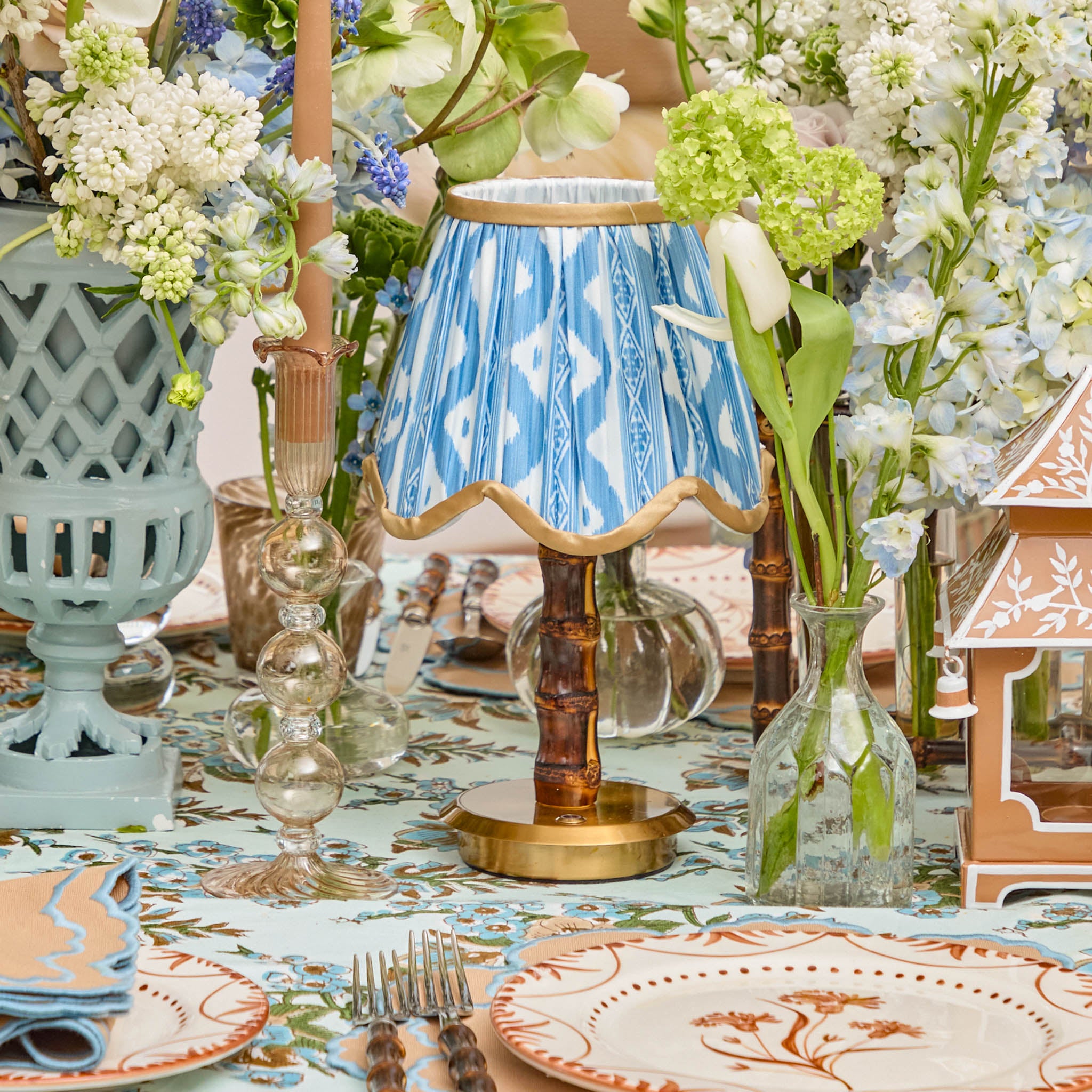 Short Burnt Bamboo Rechargeable Lamp