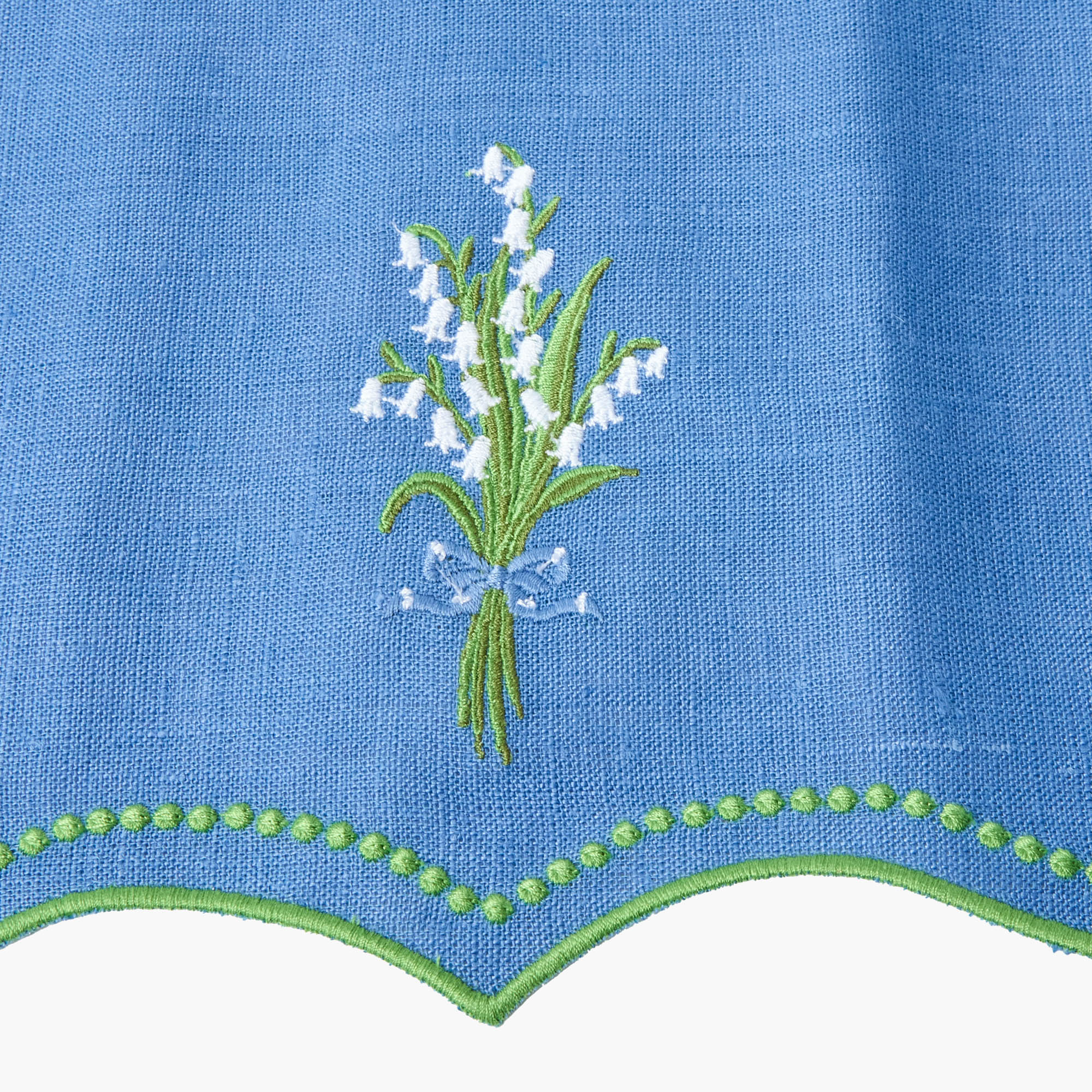 Lily of the Valley Blue Linen Placemats & Napkins (Set of 4)