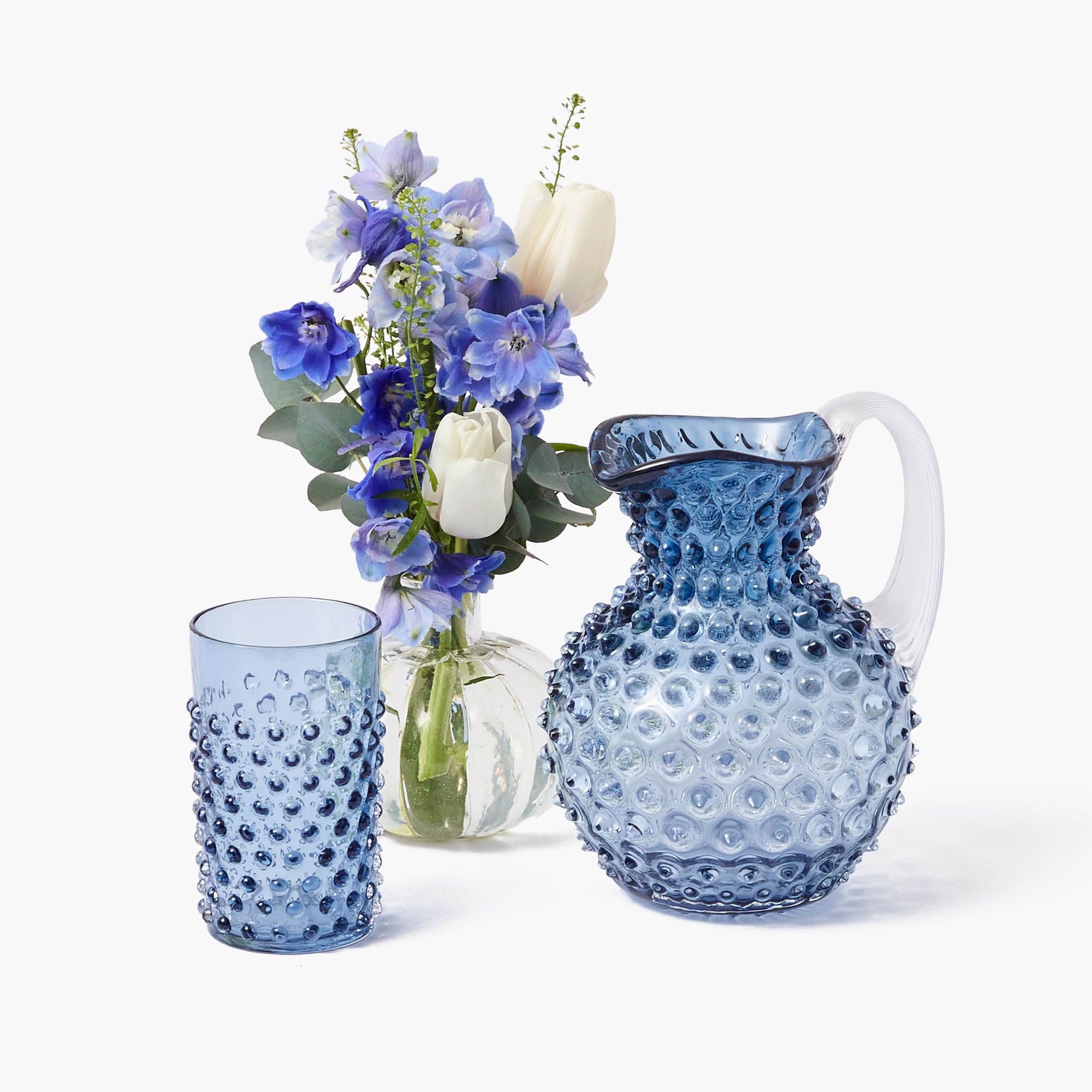 Small Blue Hobnail Jug