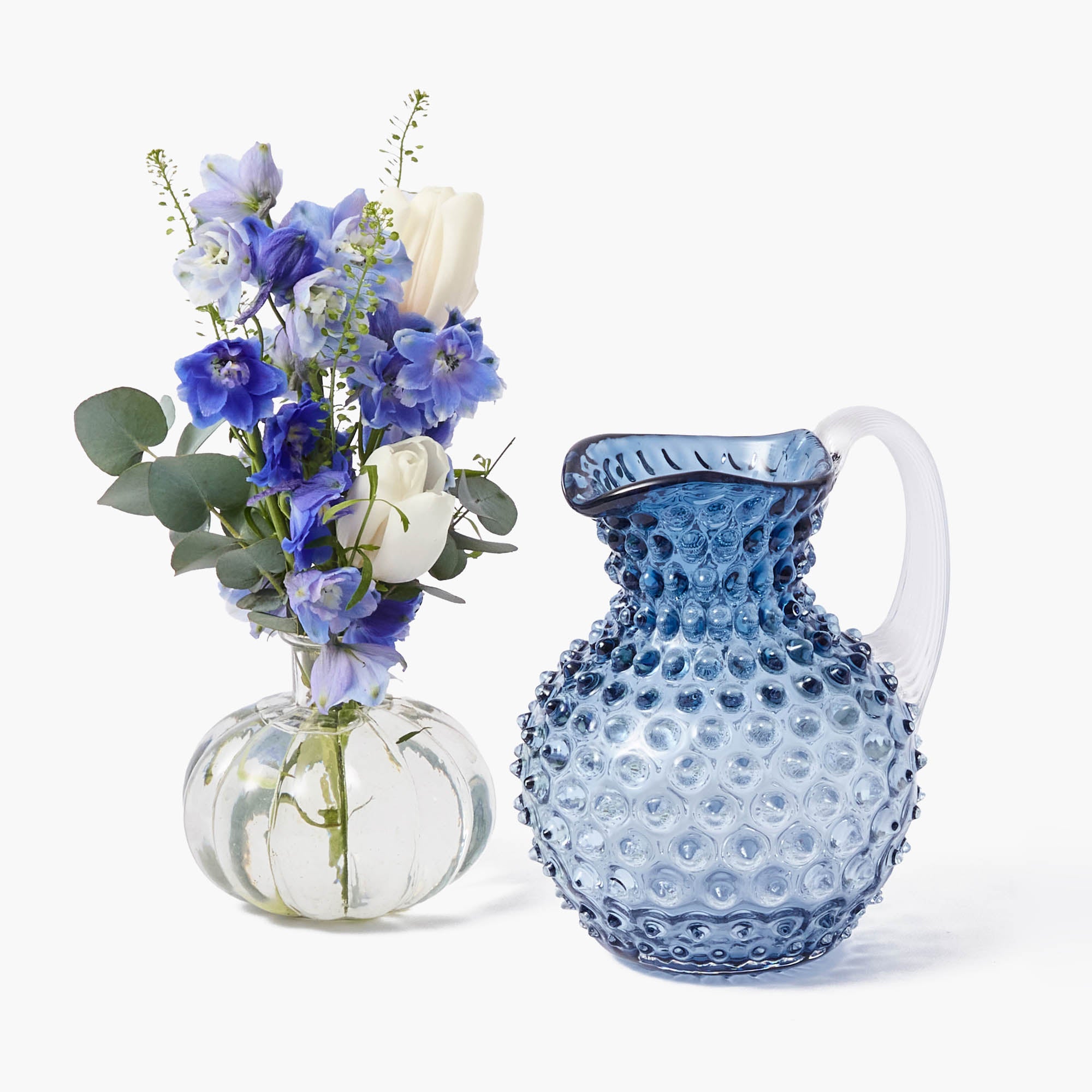 Small Blue Hobnail Jug