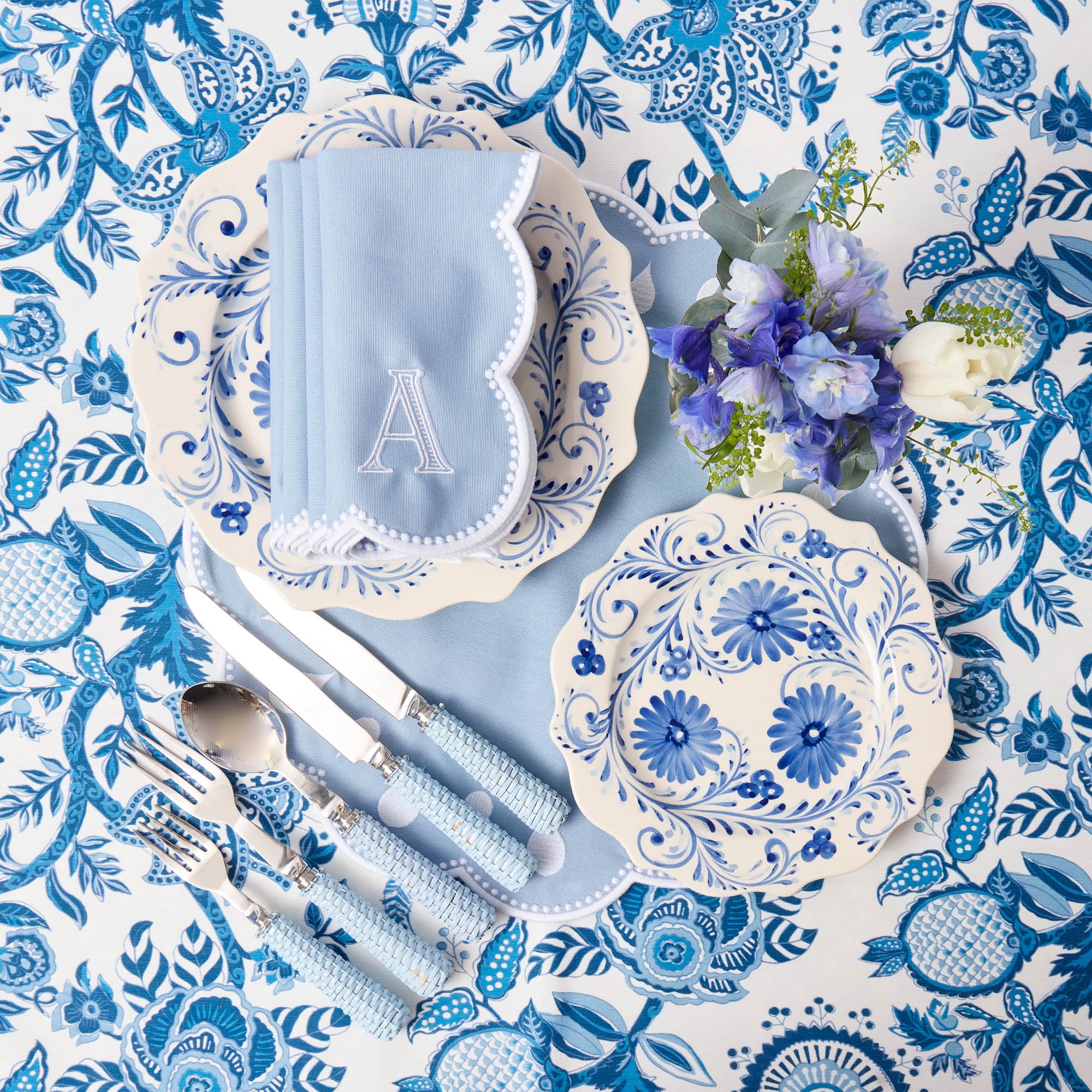 Blue Flowers Starter Plate