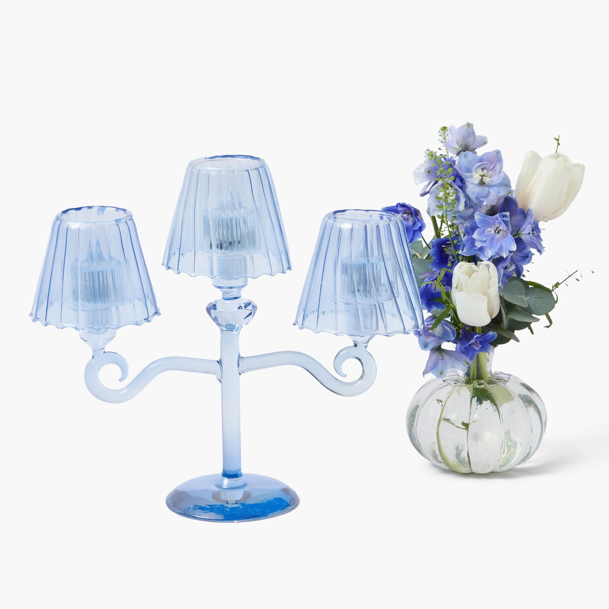 Blue Lantern Tealight Candleabra