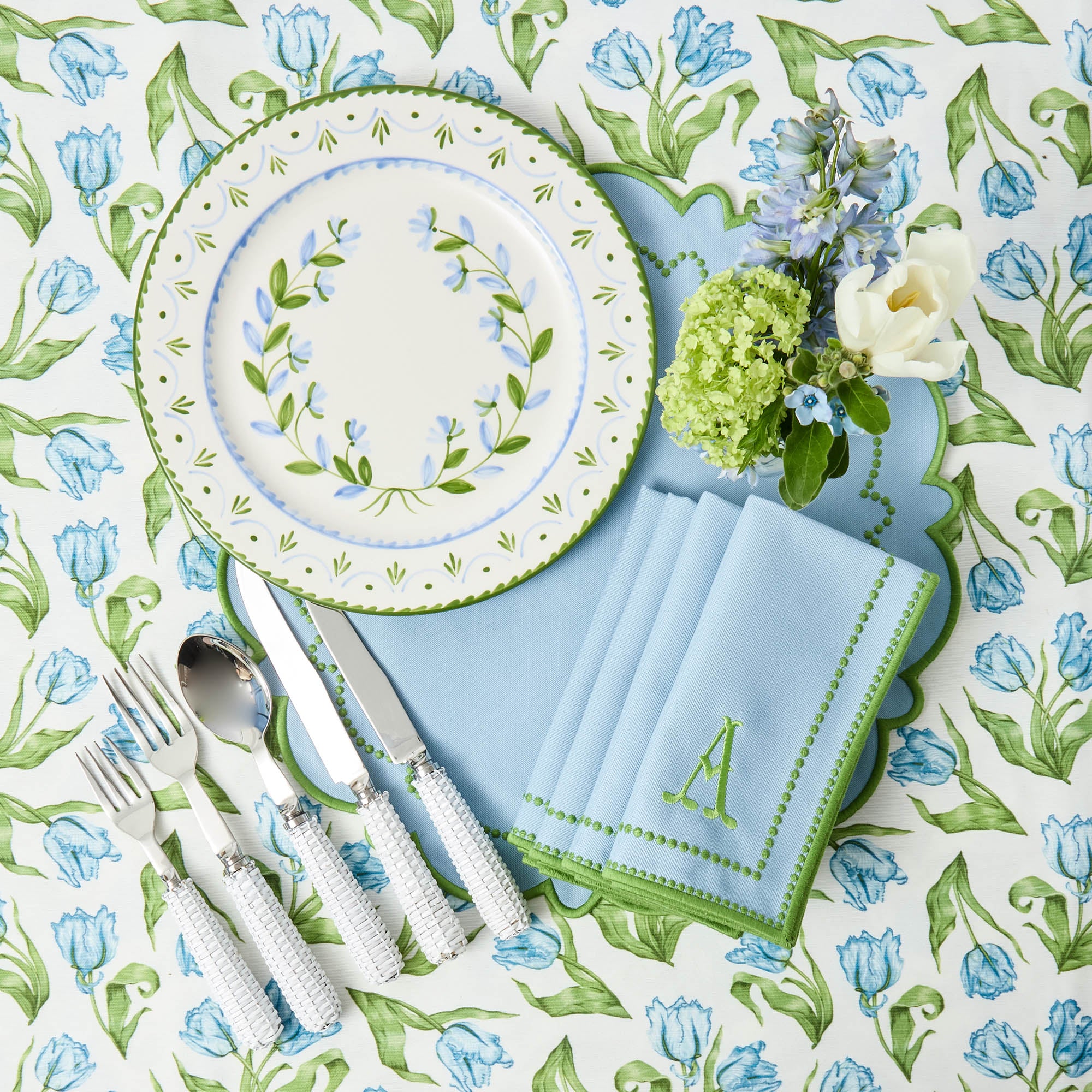 Mariana Blue & Green Napkins (Set of 4)