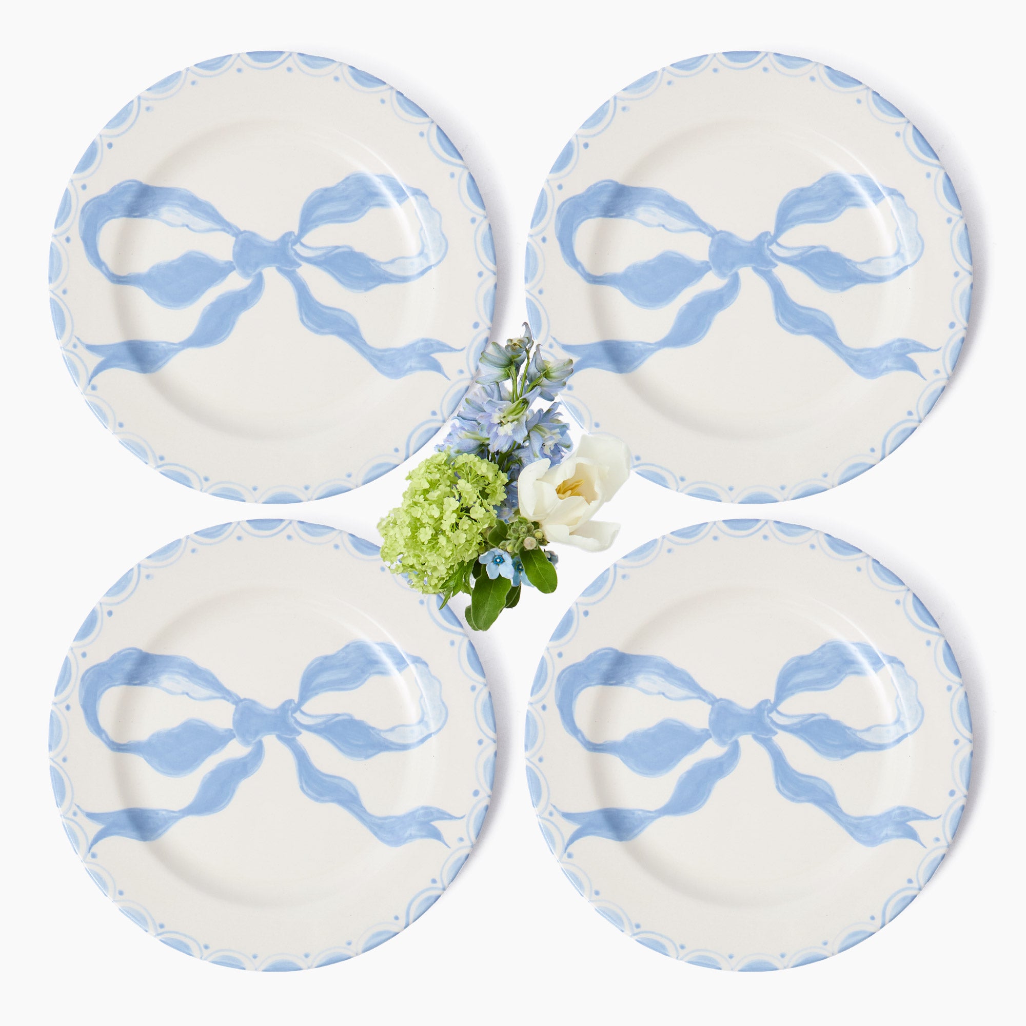 Marilyn Blue Bow Dinner Plates (Set of 4)