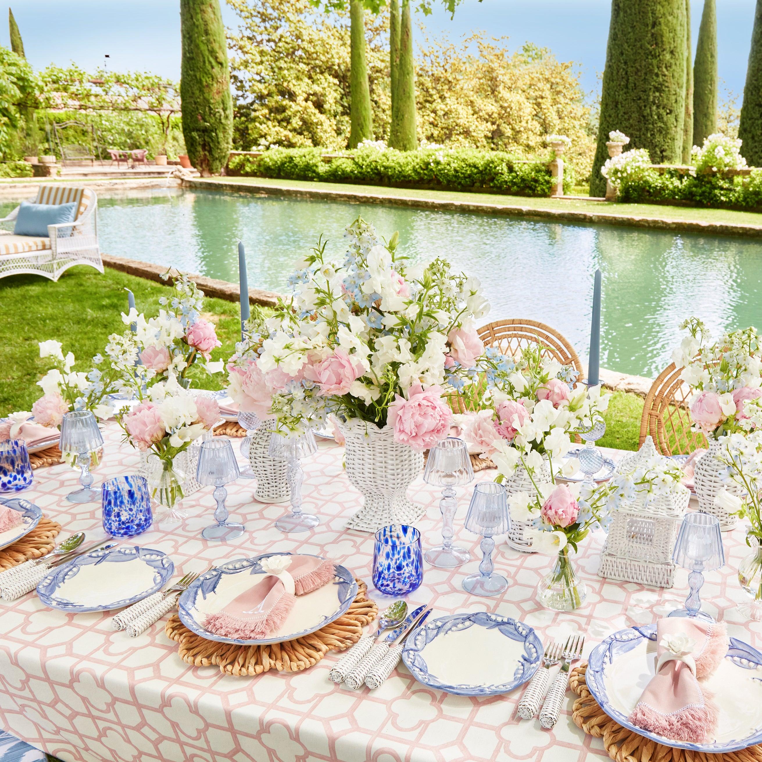 Blue Glass Lantern Tea Light Holder (Pair) - 18 cm - Mrs. Alice