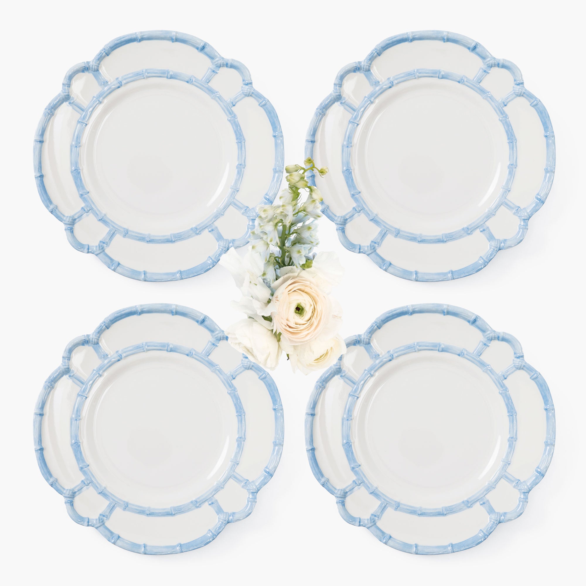 Blue Melamine Bamboo Dinner Plate (Set of 4)