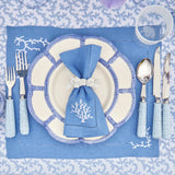 Blue Petal Bamboo Dinner & Starter Plates (Set of 8) - Mrs. Alice