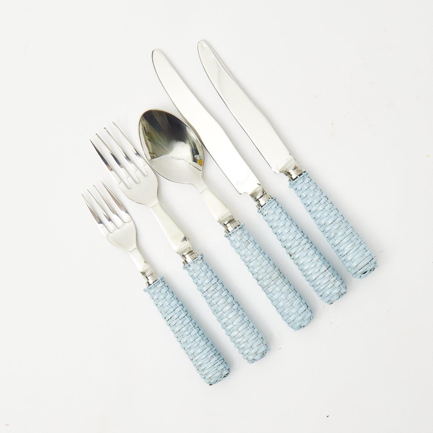 Blue Rattan Cutlery (5 Piece) - Mrs. Alice