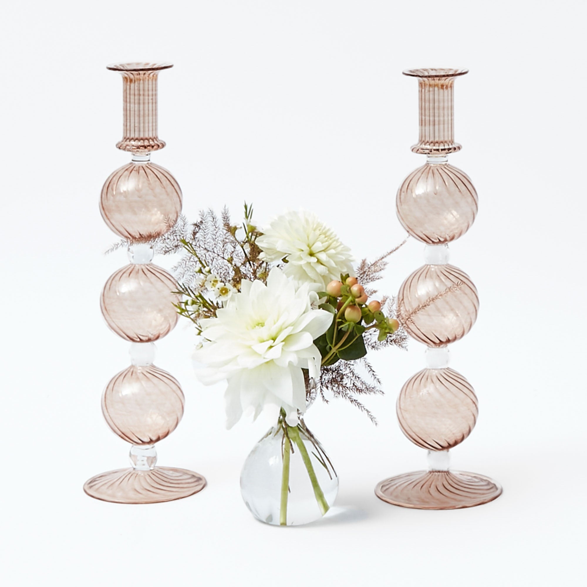 Camille Chestnut Candle Holders (Pair)