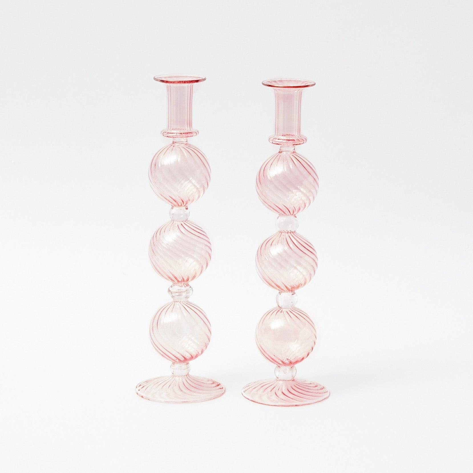 Camille Peony Candle Holder (Pair) - Mrs. Alice